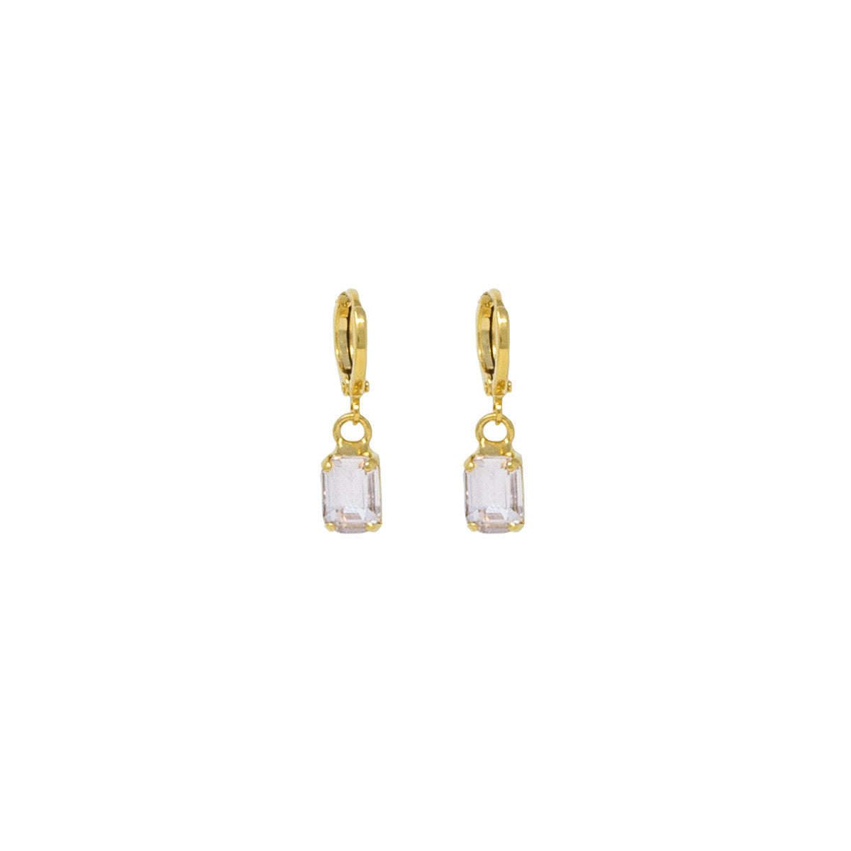 Orecchini Cerchietto con Pietra Mini Hoops Solitarie