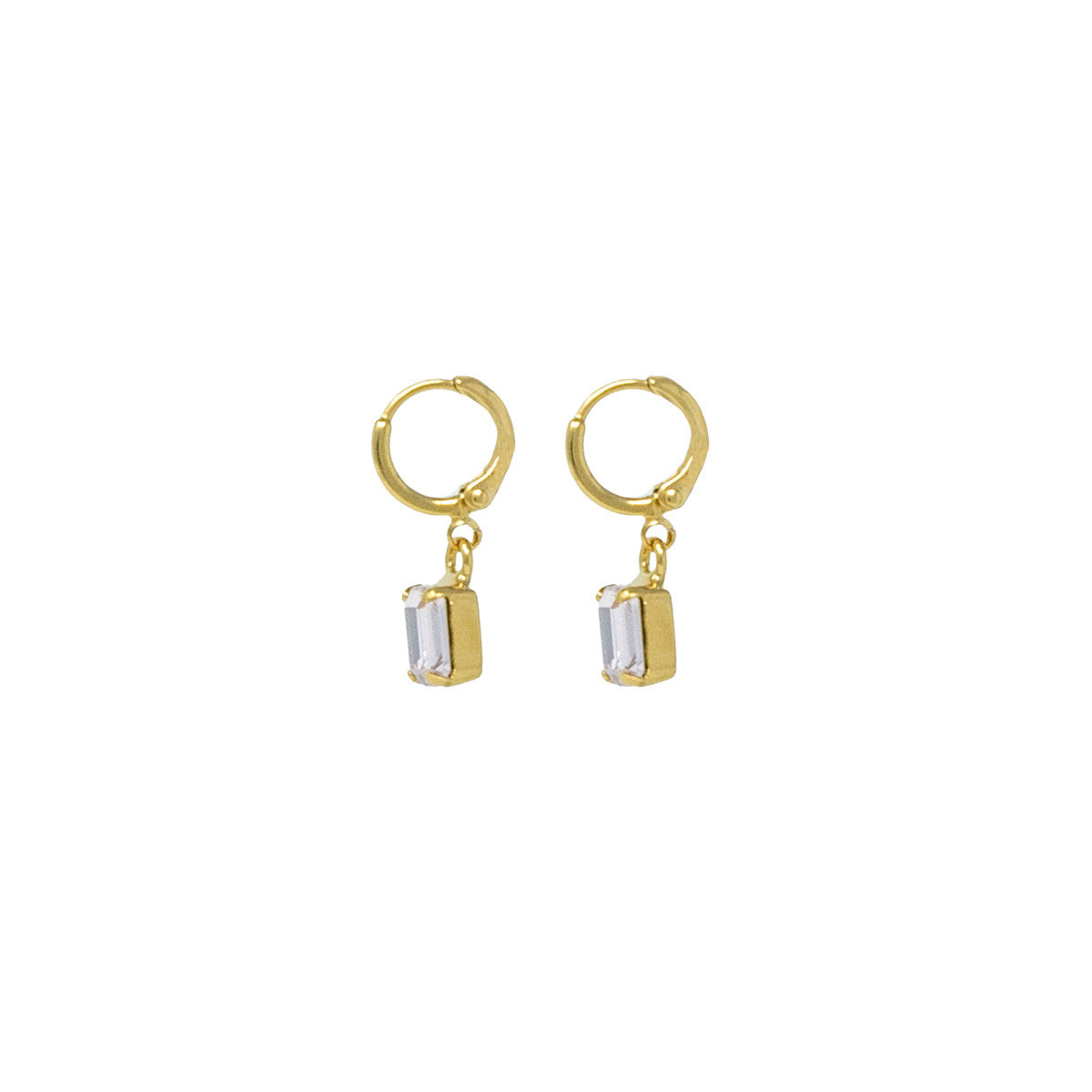 Orecchini Cerchietto con Pietra Mini Hoops Solitarie