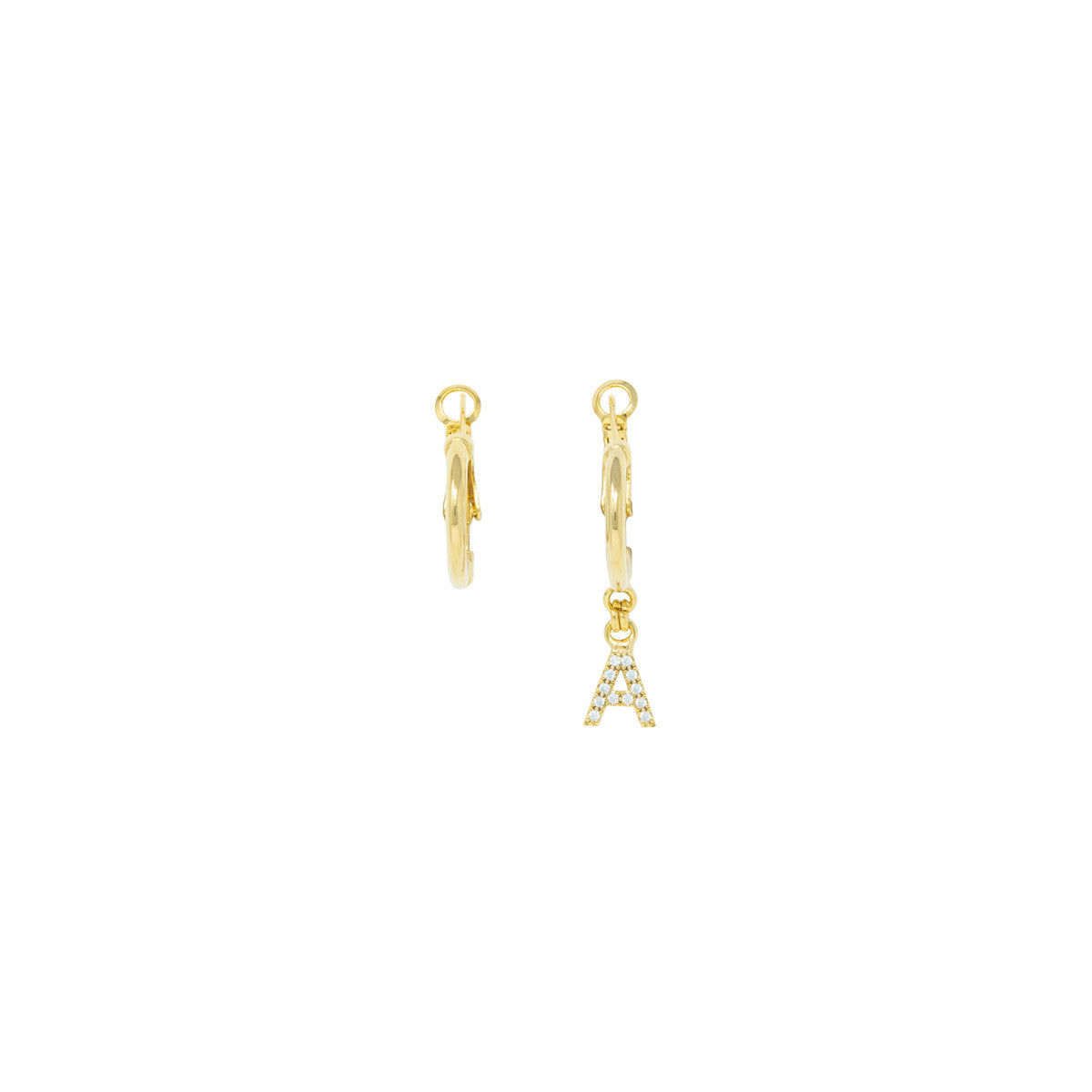 Orecchini Cerchietto con Lettera in Zirconi Hoops Metal & Zircon Letter