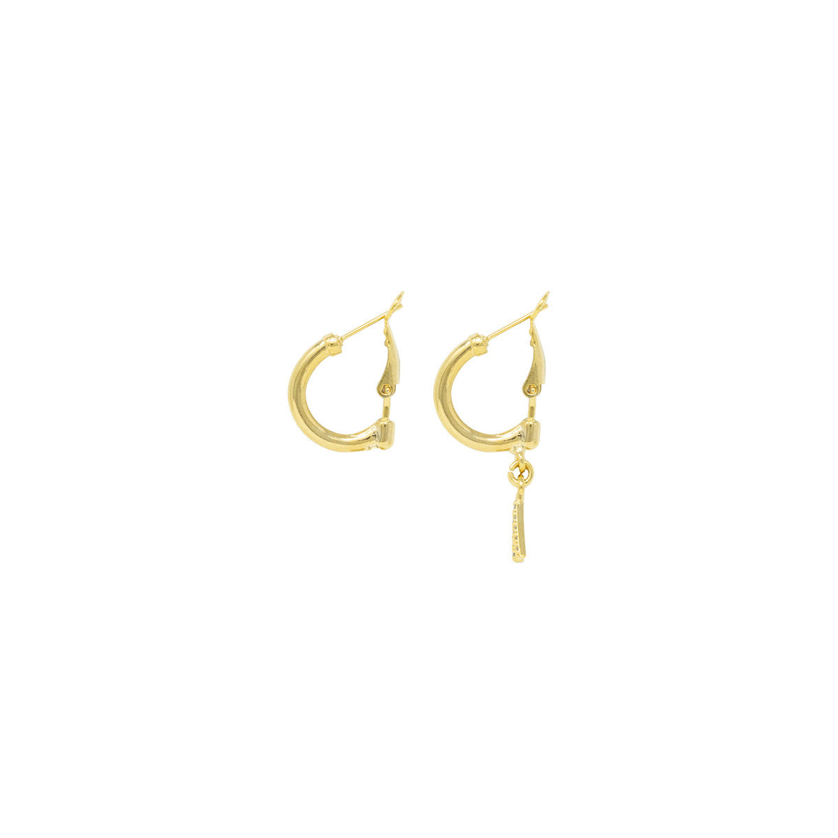 Orecchini Cerchietto con Lettera in Zirconi Hoops Metal & Zircon Letter