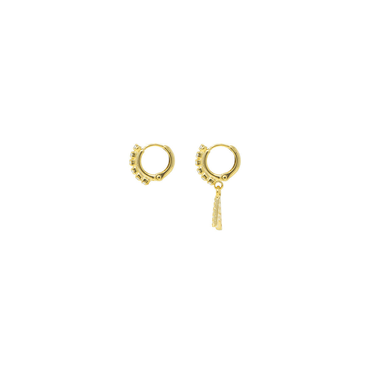 Orecchini Cerchietto Strass e Lettera in Zirconi Mini Hoops Zircon Letter