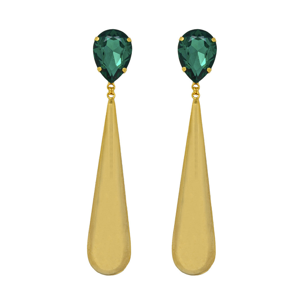 Orecchini Pendenti con Pietra Green Drop
