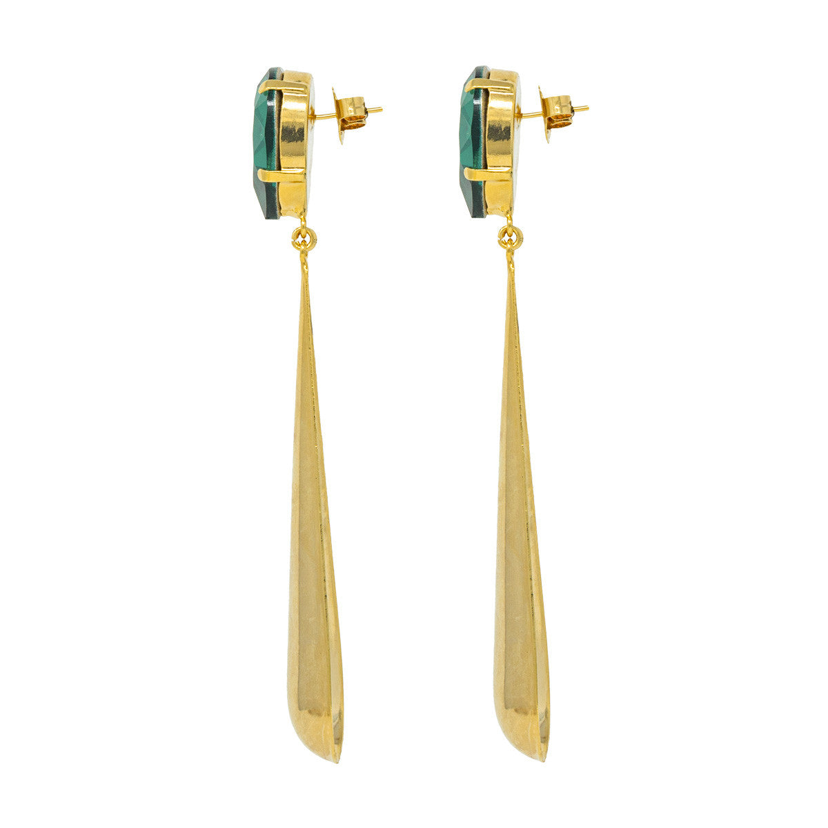 Orecchini Pendenti con Pietra Green Drop