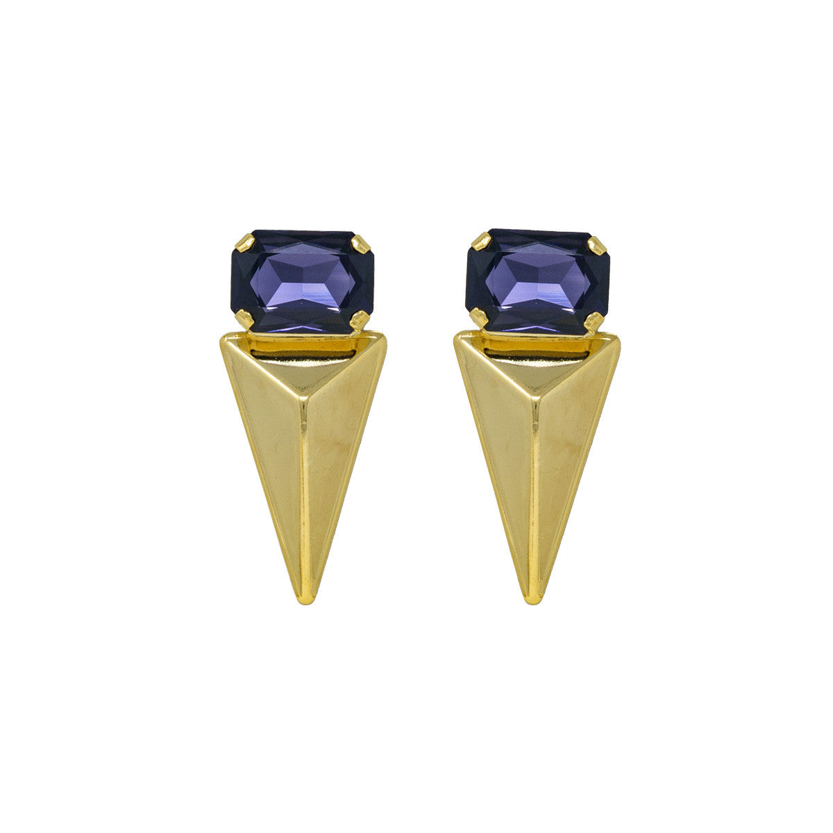 Orecchini a Lobo con Pietra Stone Triangle