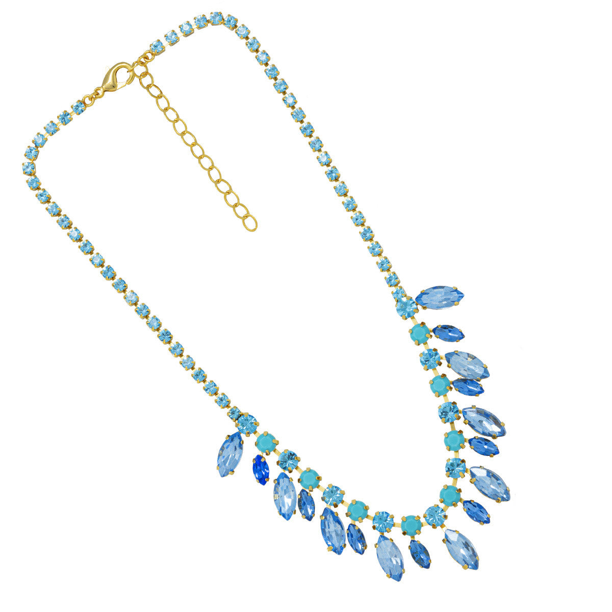 Collana con Pietre e Strass Sparkling Leaves