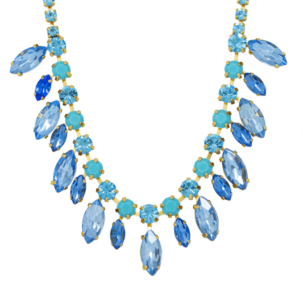 Collana con Pietre e Strass Sparkling Leaves