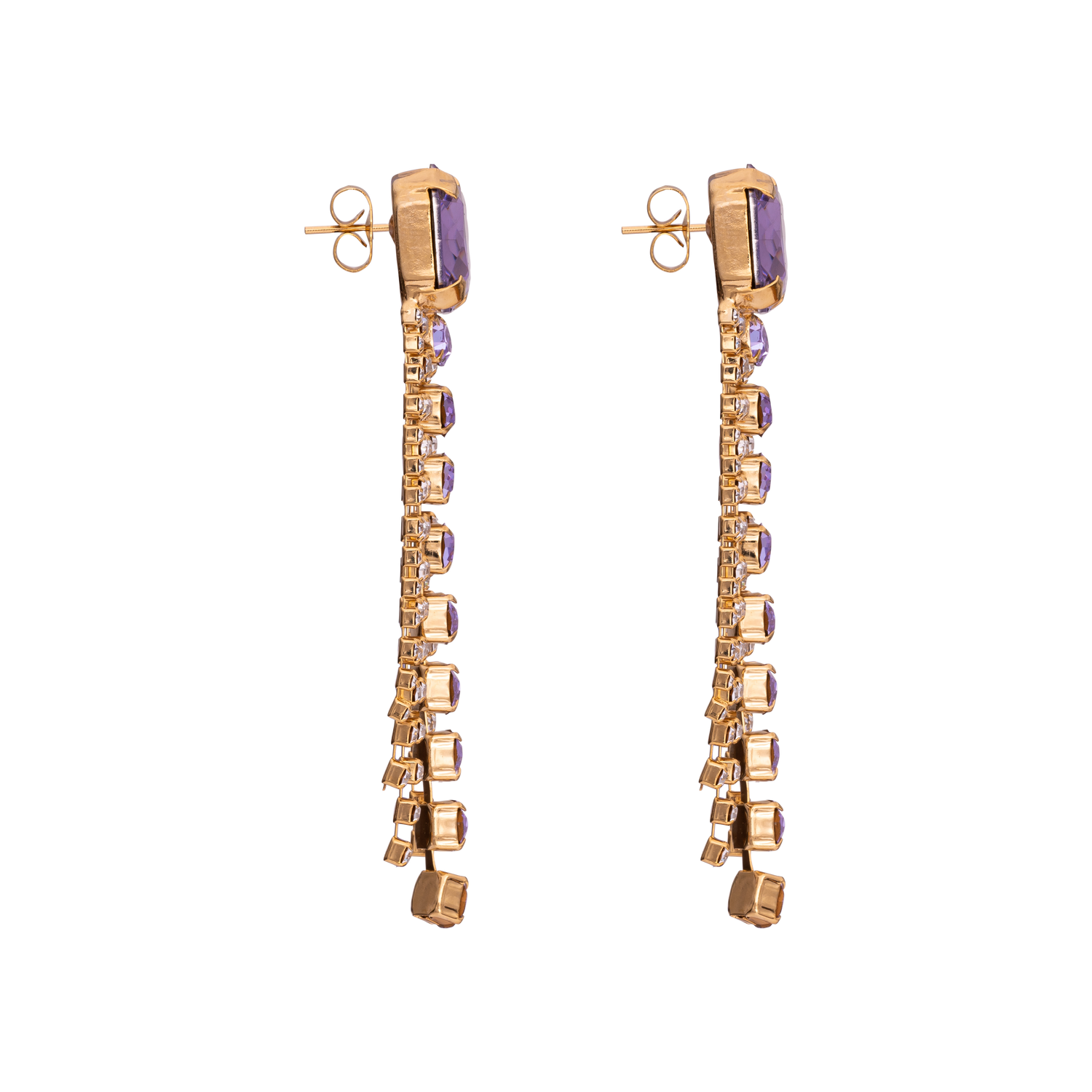 Orecchini In Catena Con Strass E Pietra Ottagonale Belle