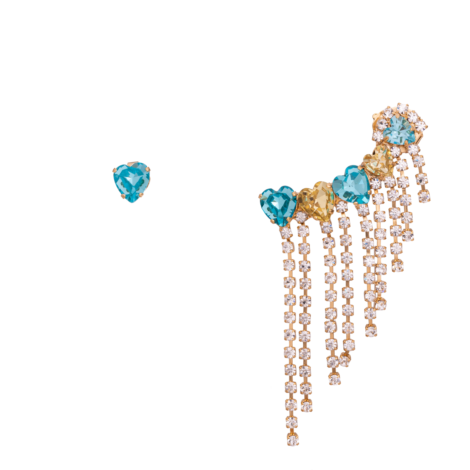 Orecchini In Strass Con Pietre Cuori L'Amour