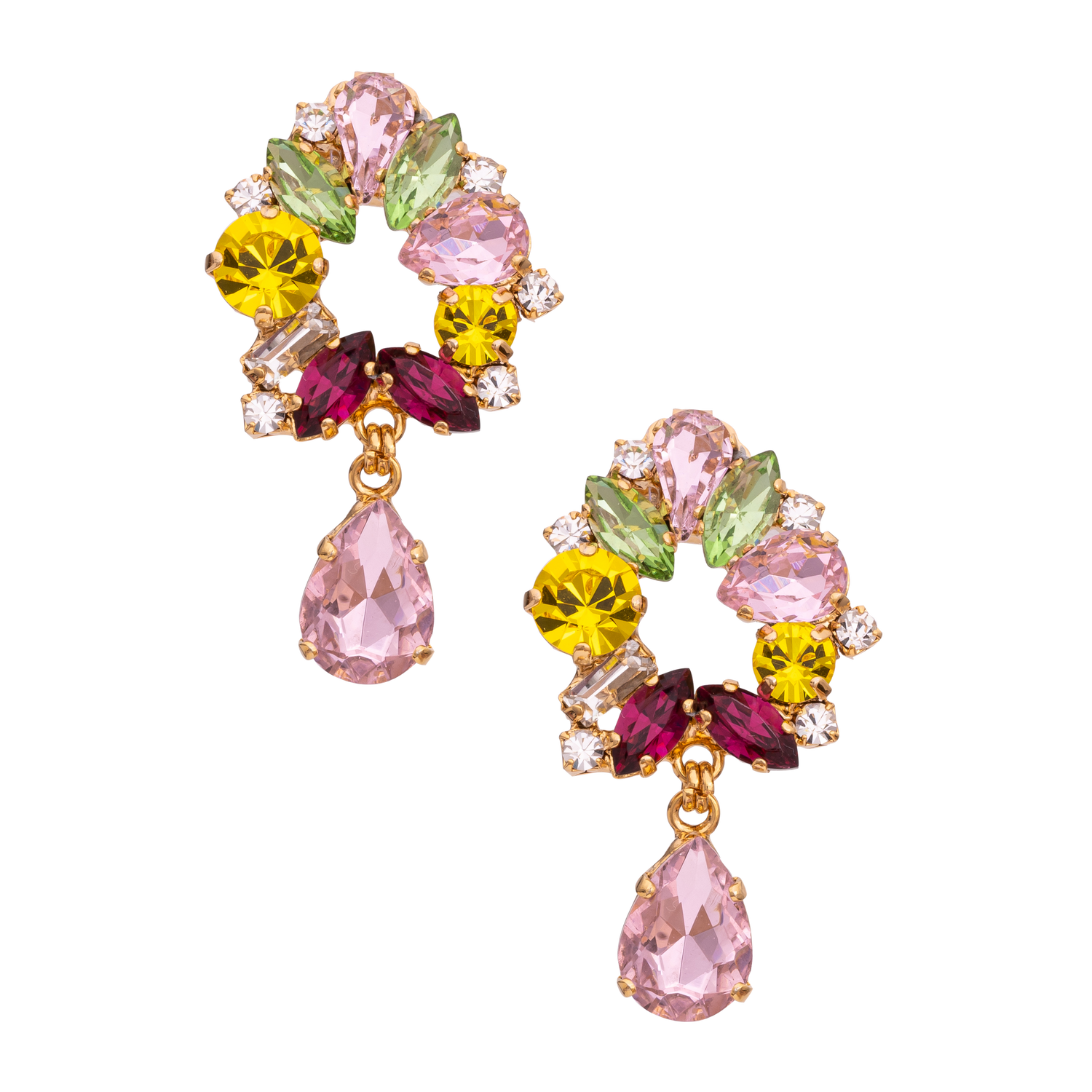 Orecchini In Strass Con Pietre Navette E Goccie Joy