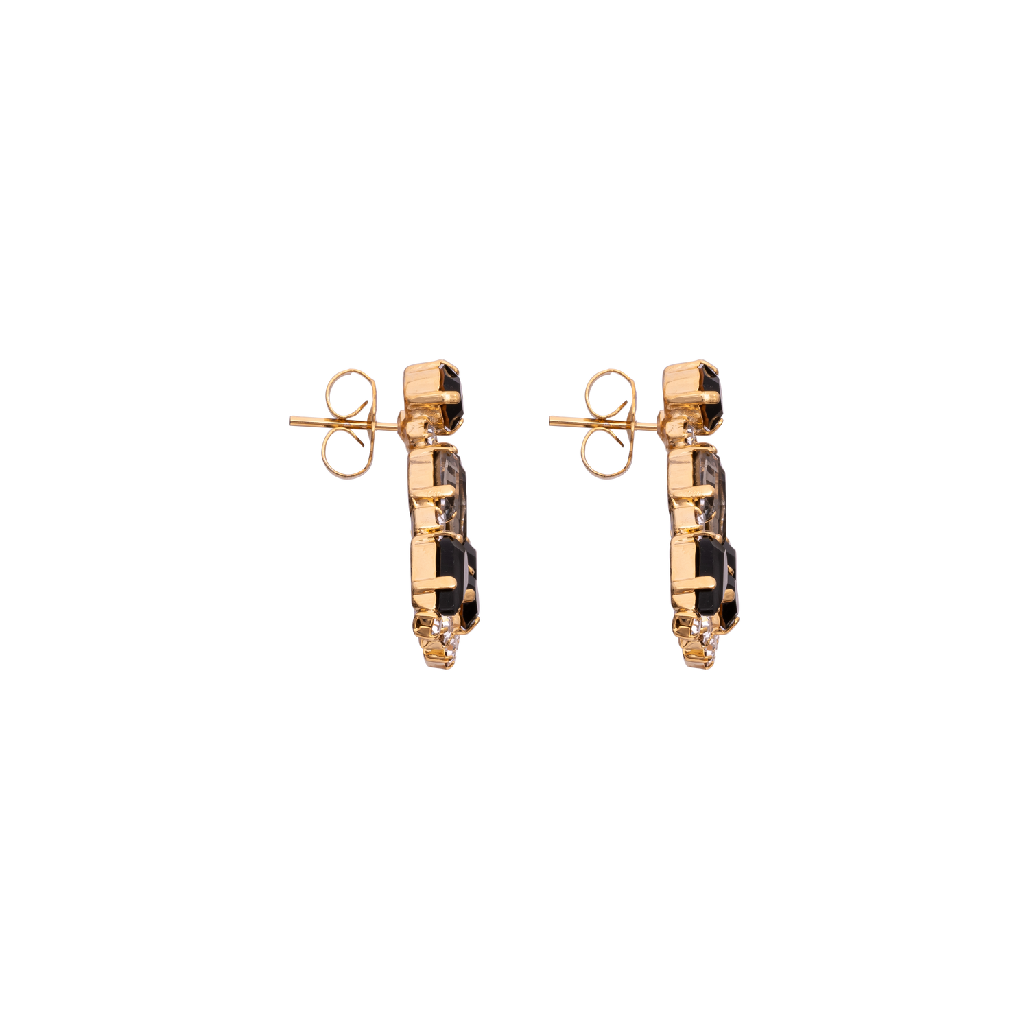 Orecchini In Strass Con Pietre, Navetta E Goccia Black Love