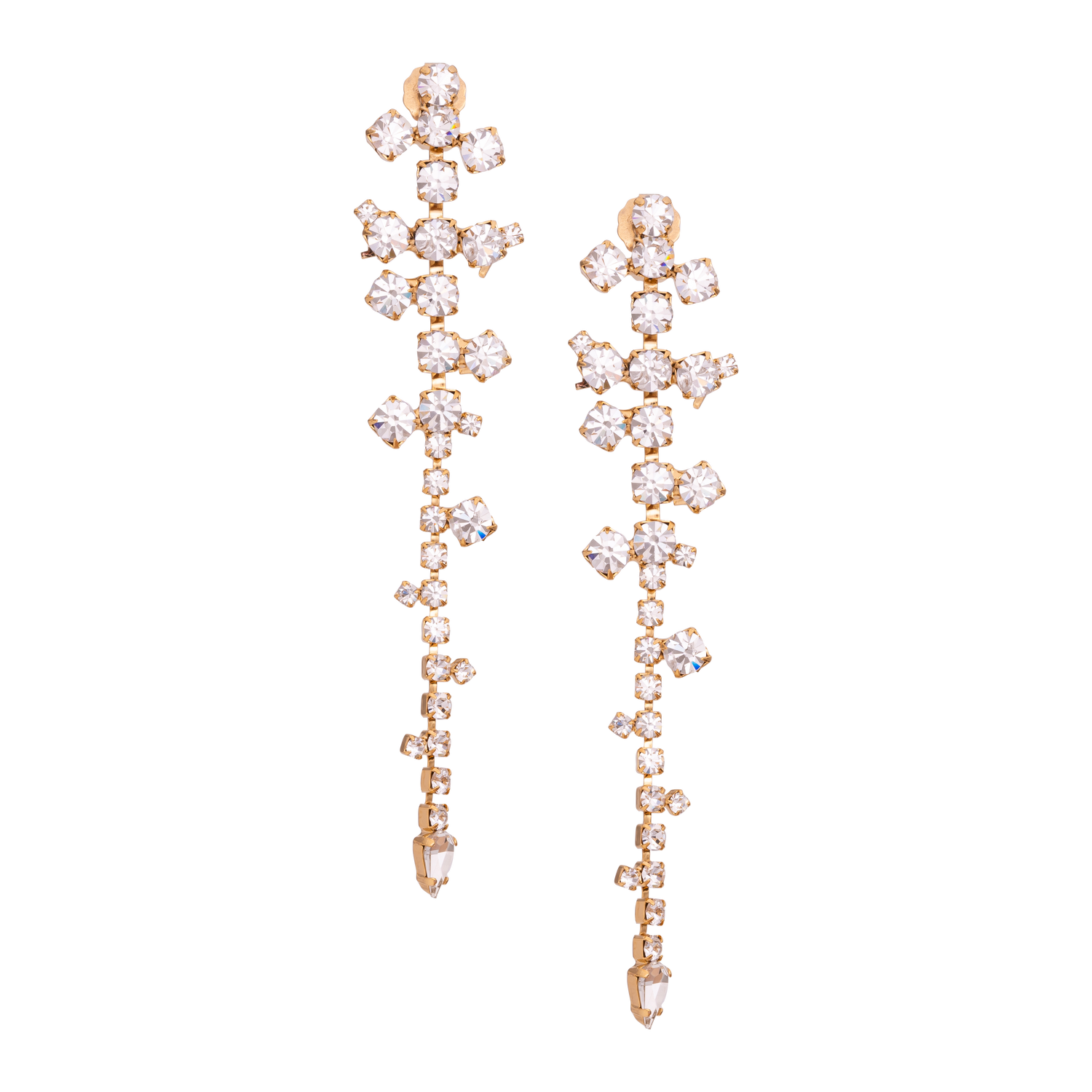 Orecchini In Catena Con Strass E Goccia Maya