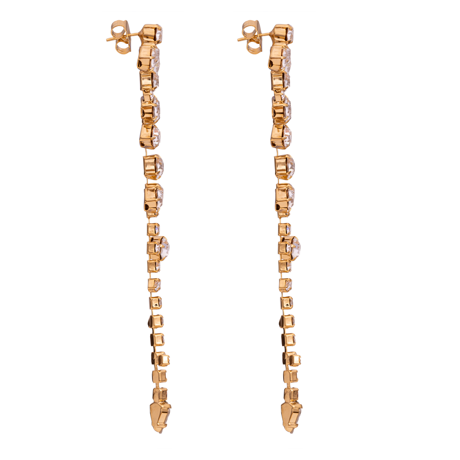 Orecchini In Catena Con Strass E Goccia Maya