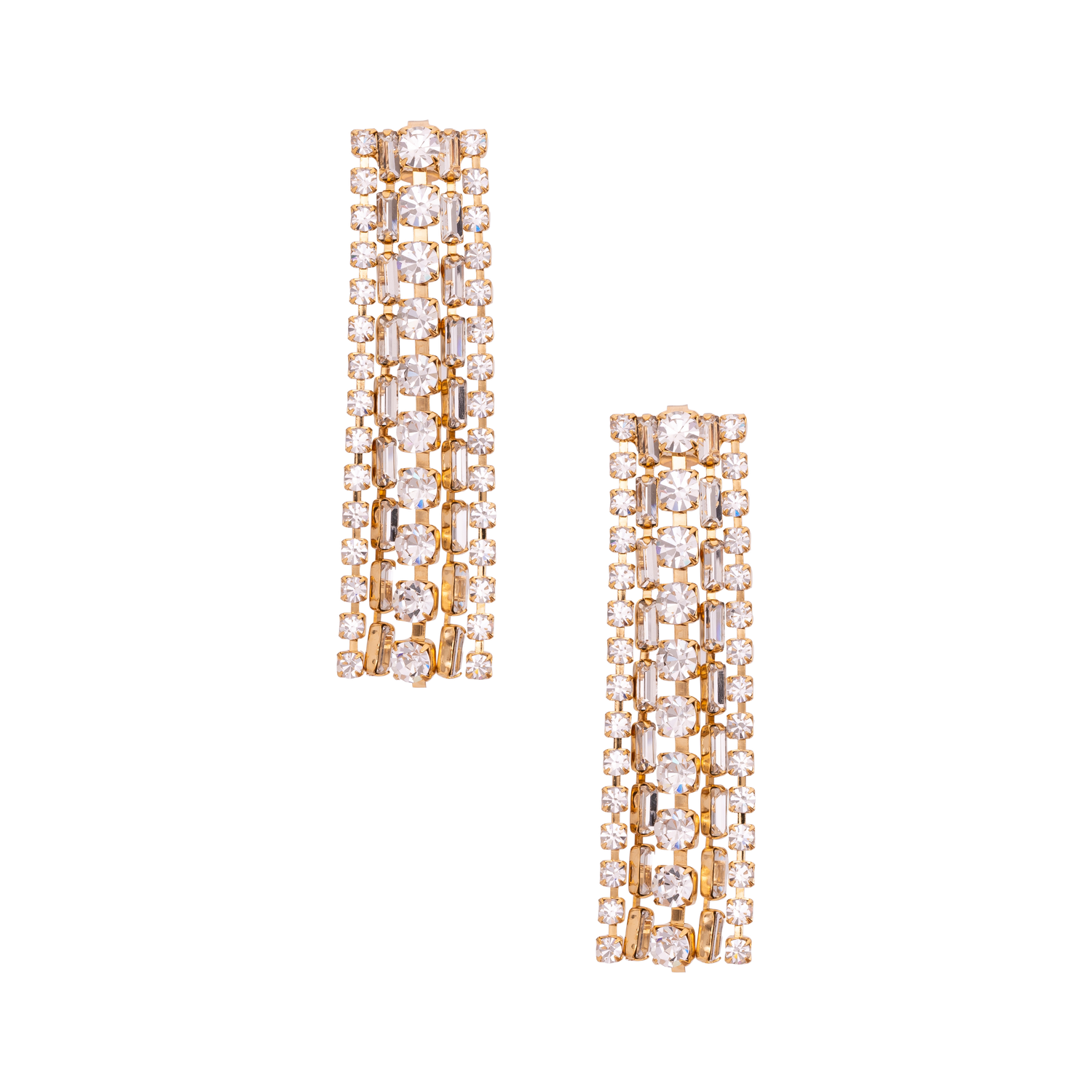 Orecchini In Catena Baguette E Catena Strass Hong Kong