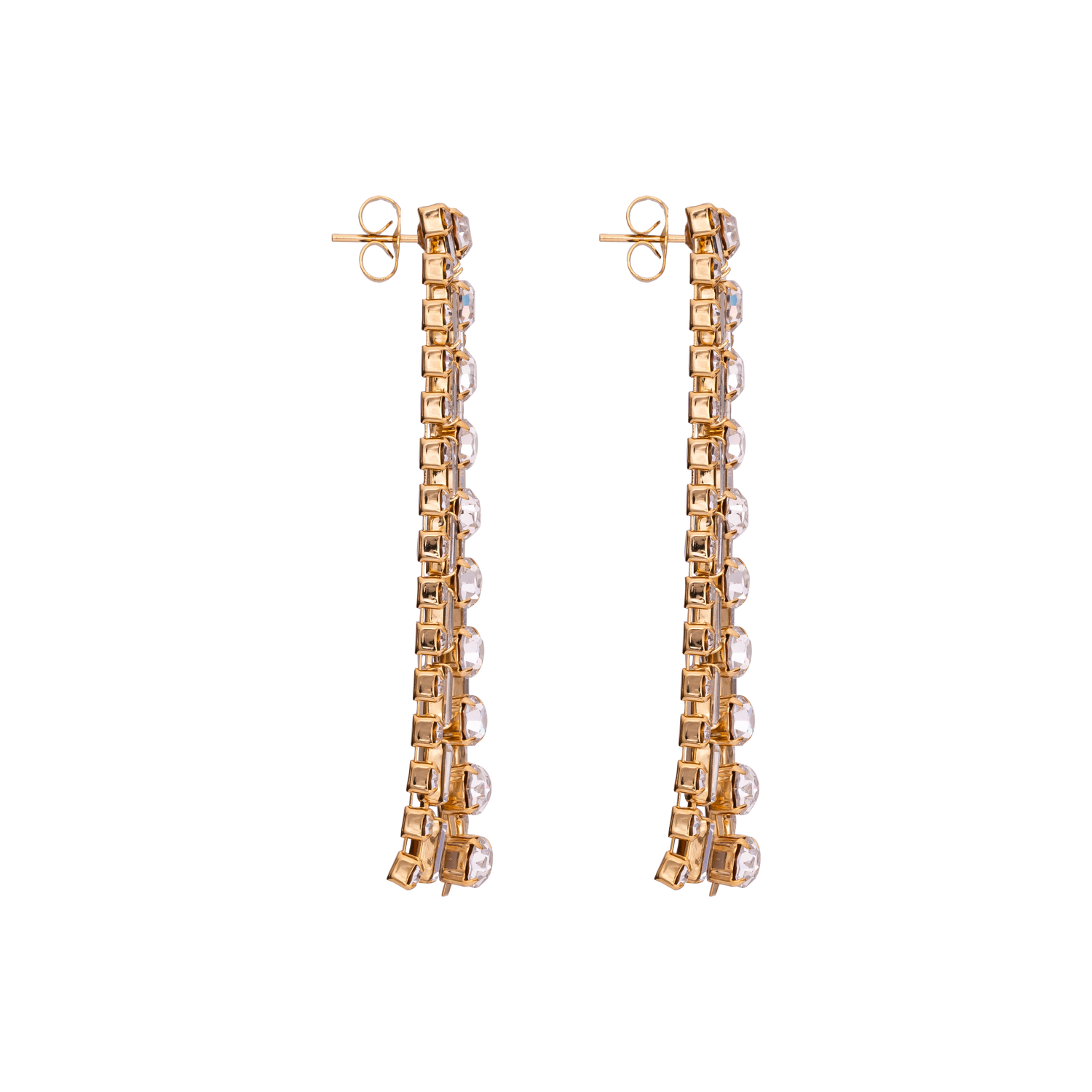 Orecchini In Catena Baguette E Catena Strass Hong Kong