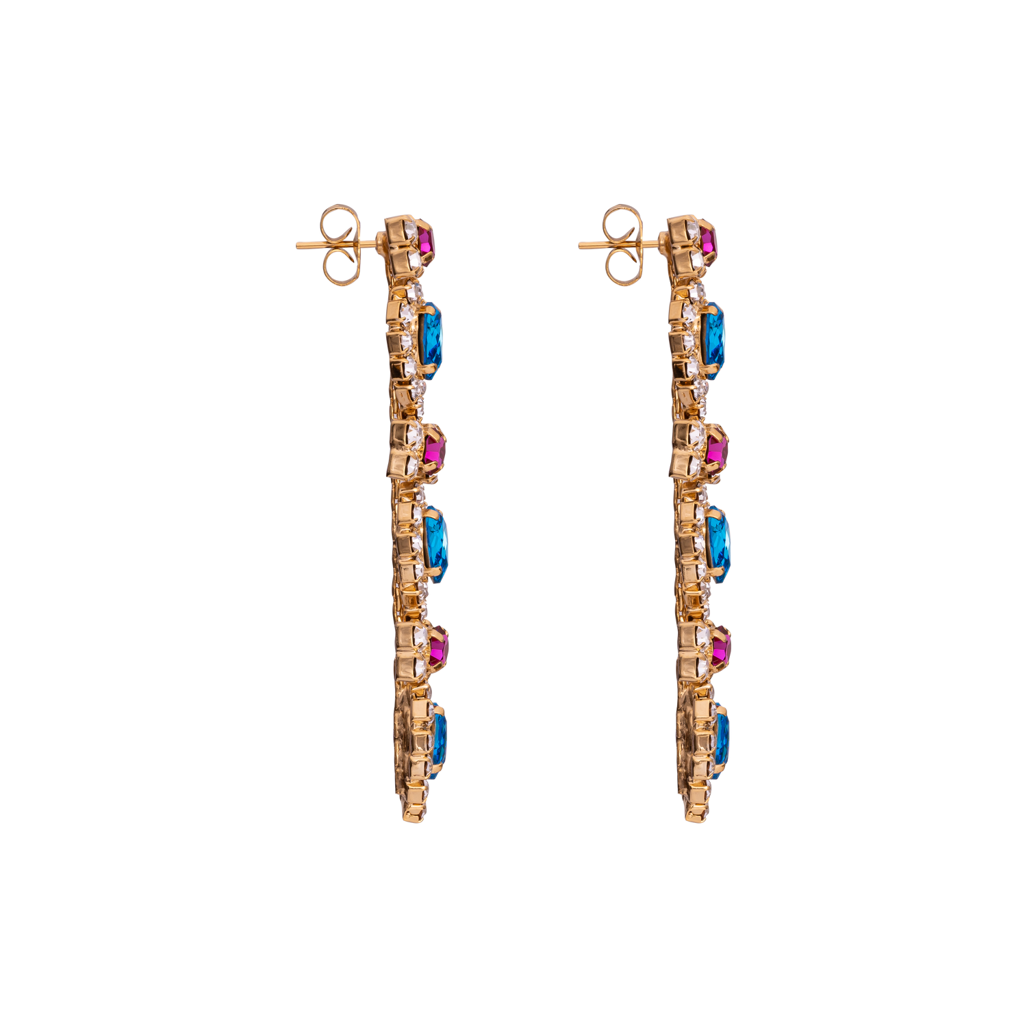 Orecchini In Catena Strass, Pietra E Ottagonale Matilde
