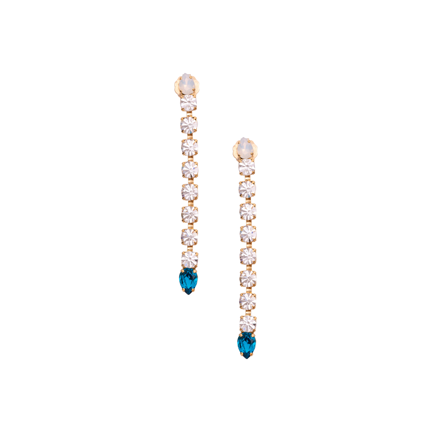 Orecchini In Catena Con Strass E Goccia Ines