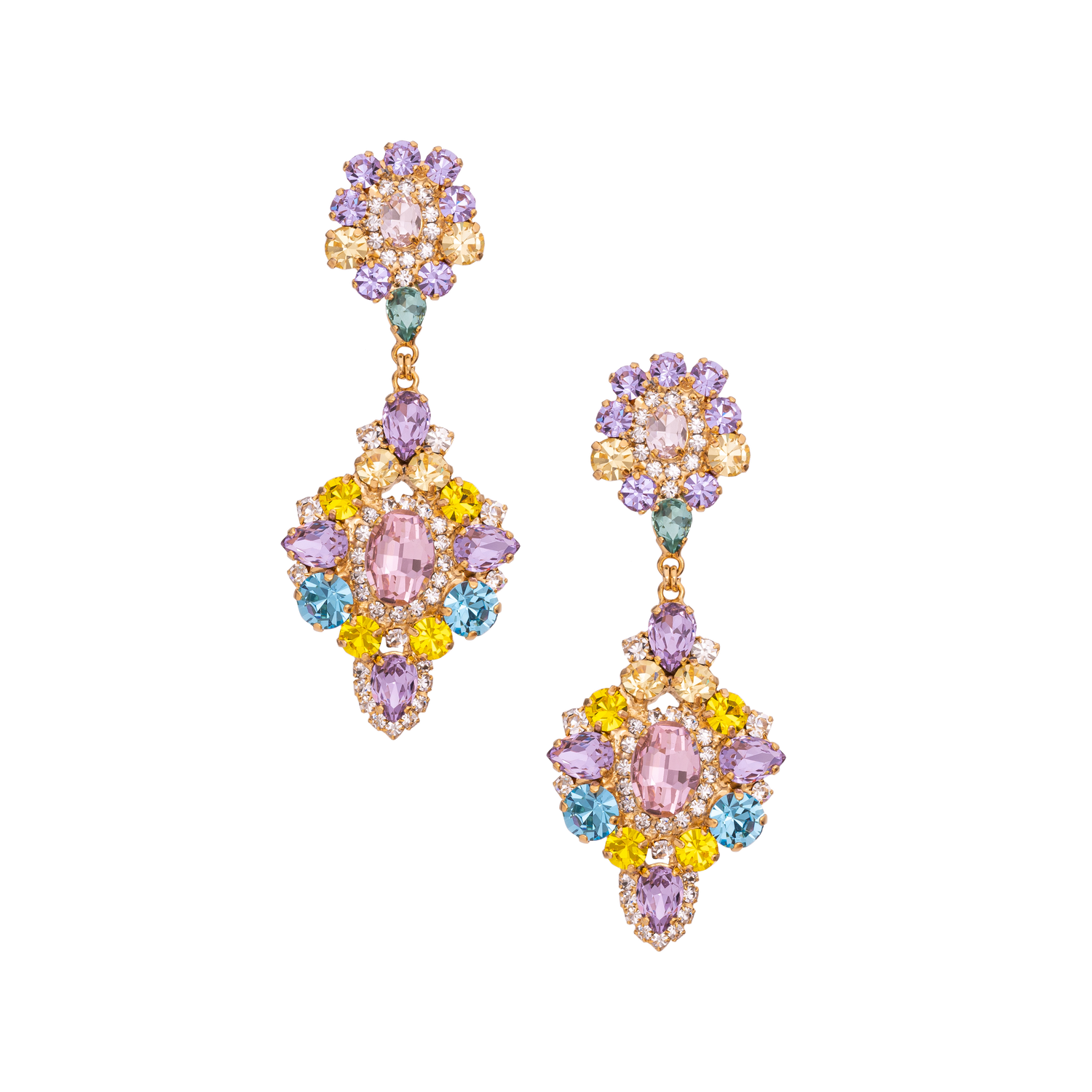 Orecchini In Strass Con Pietre , Ovale E Gocce Happiness