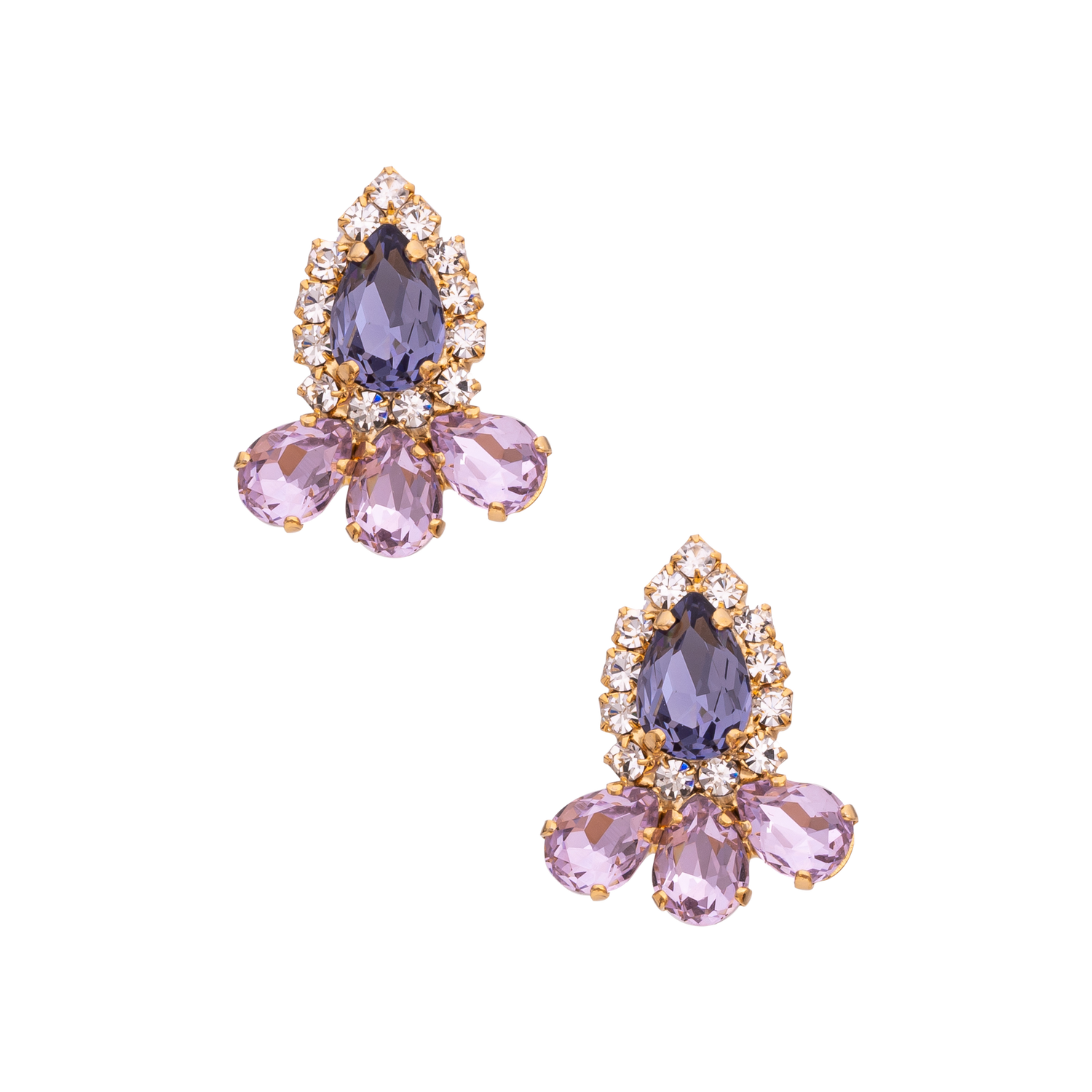 Orecchini In Catena Strass E Pietre Goccia Claudia