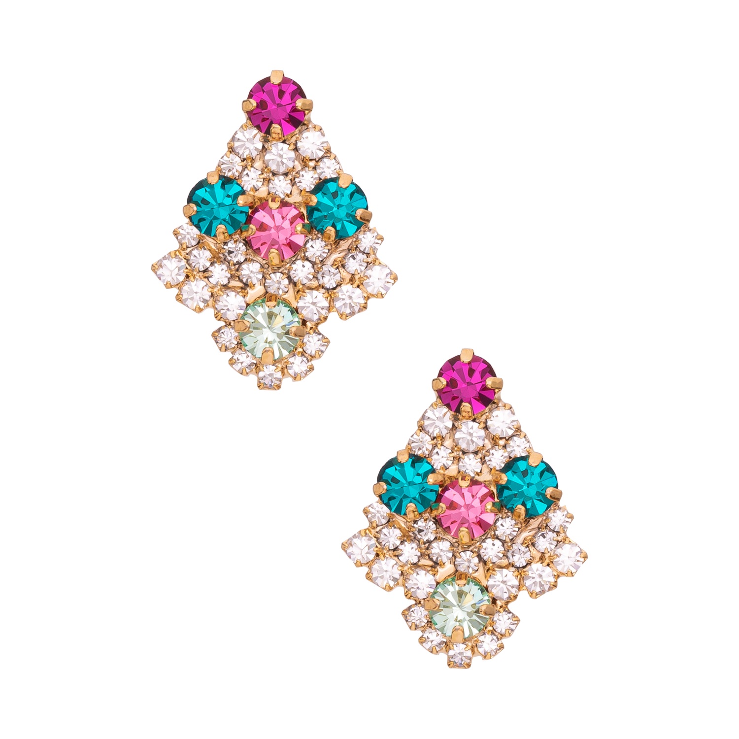 Orecchini In Strass E Pietre Tropical