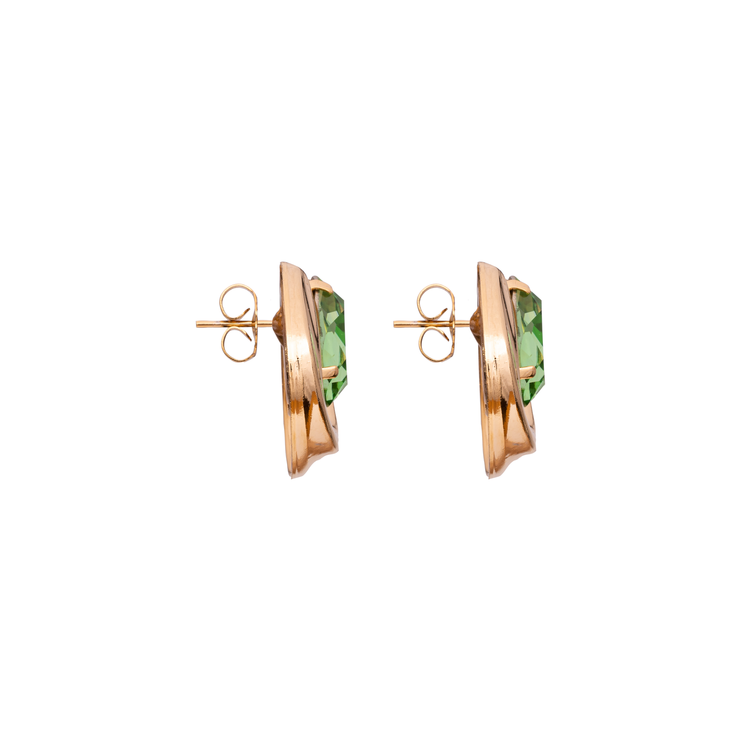 Orecchini In Metallo Lavorato E Pietra Ovale 18x13 Penny