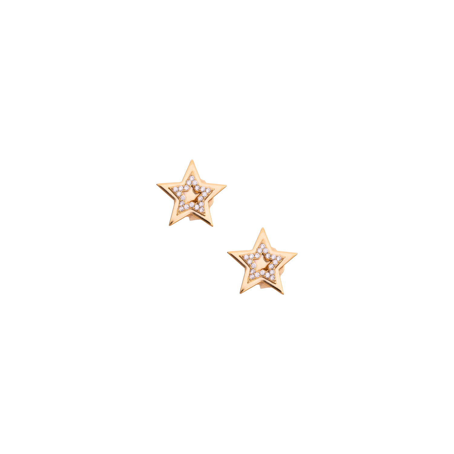 Orecchini In Metallo Lavorato E Stella Zirconi City Of Stars Small