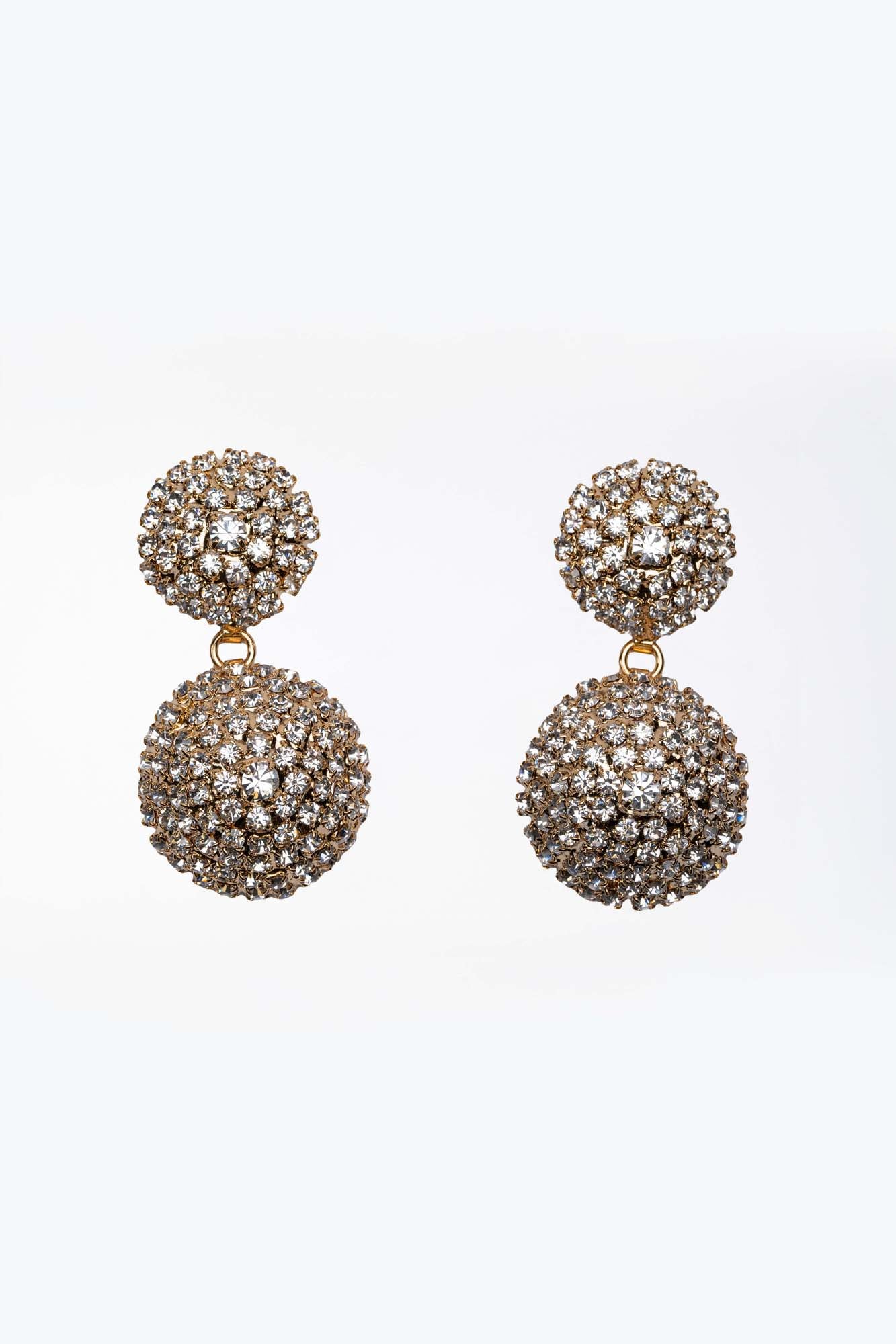 Orecchini Sfera di Luce – Doppia sfera con strass scintillanti