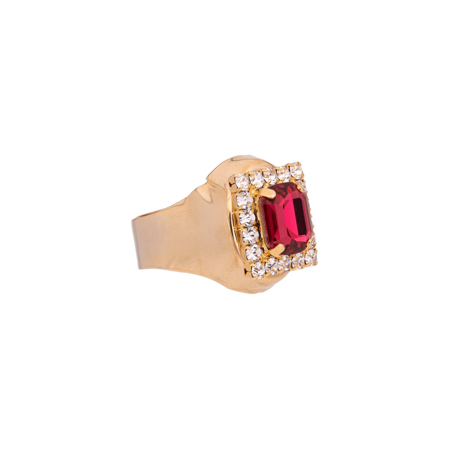 Anello In Strass E Ottagonale Becky M
