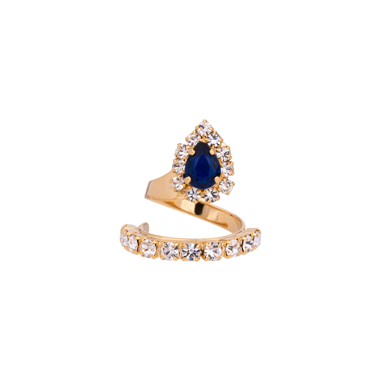 Anello In Strass E Pietra Goccia Martina