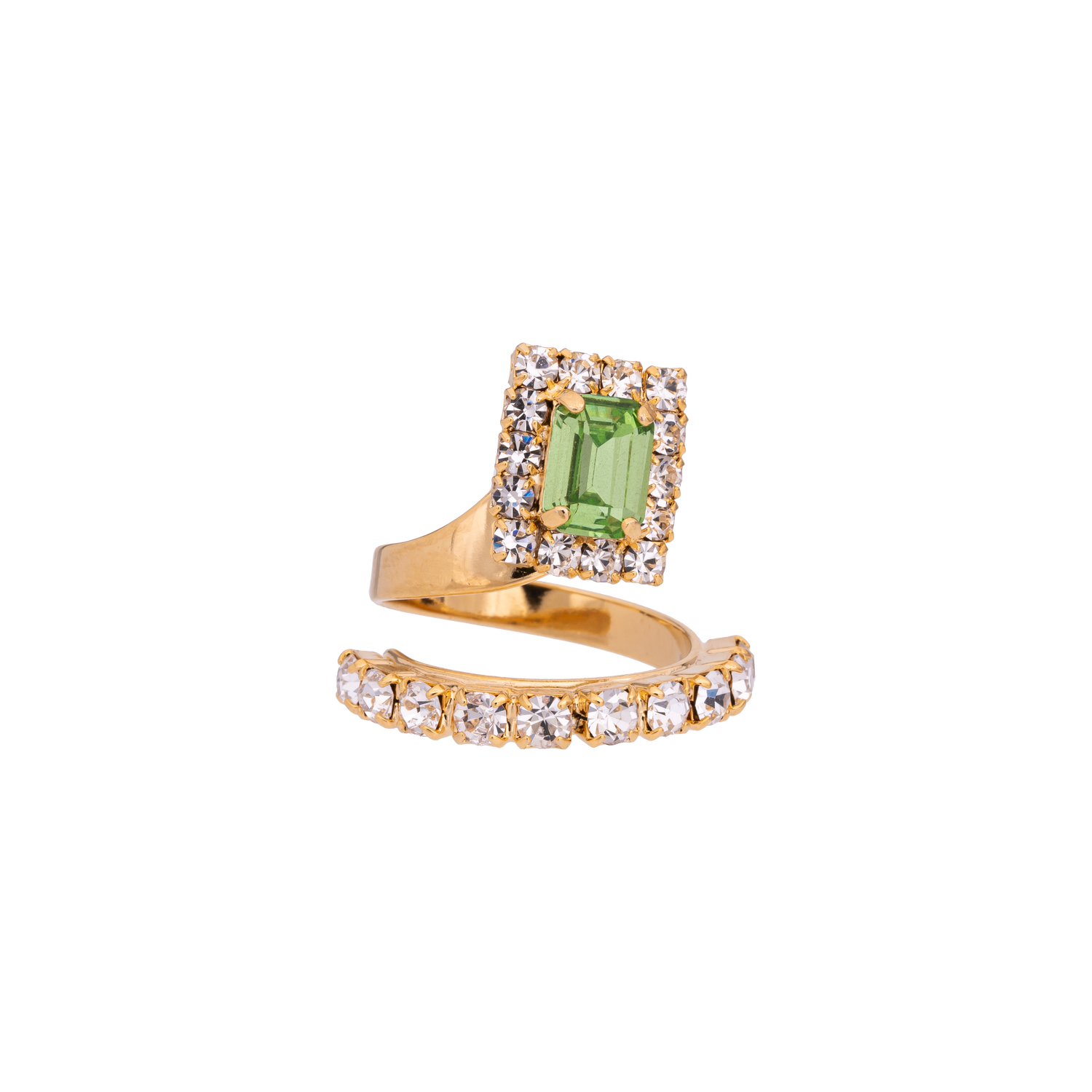 Anello In Strass E Pietra Ottagonale Cecilia