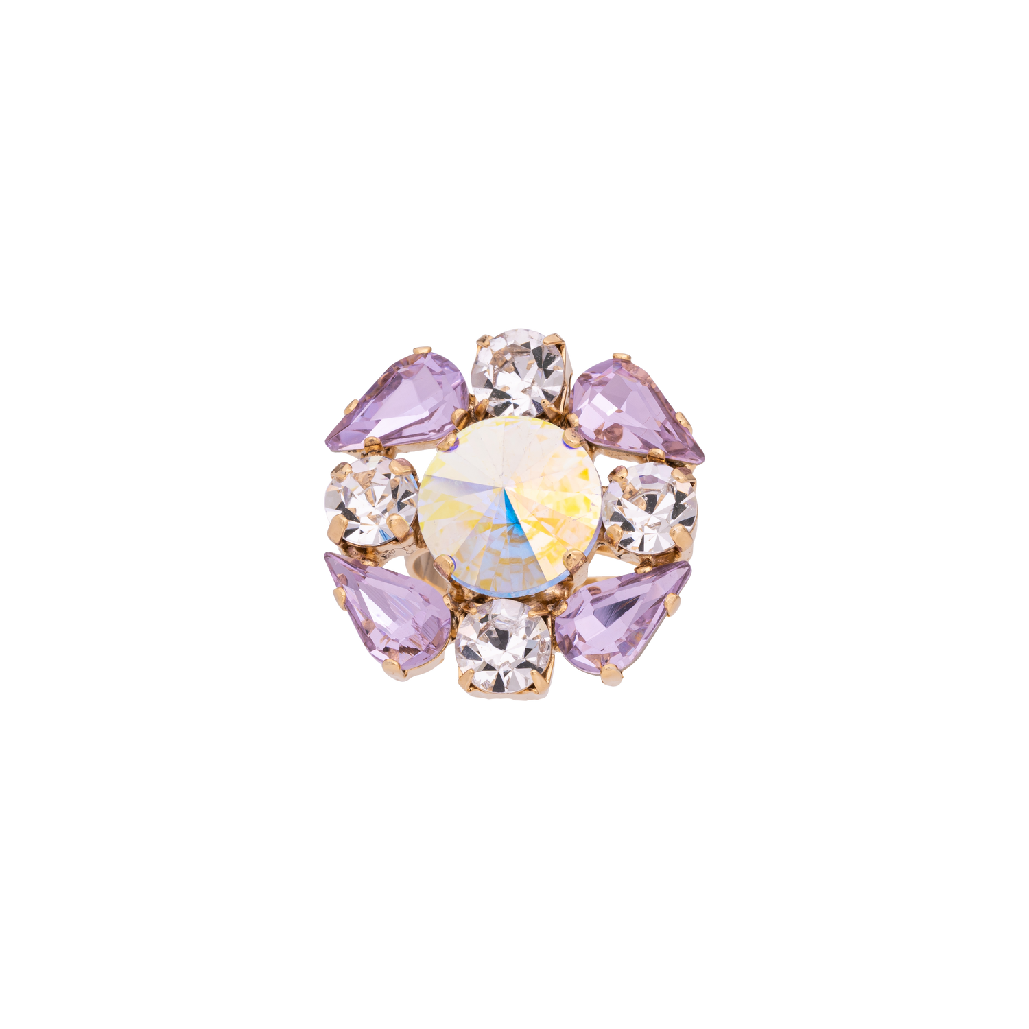 Anello In Catena Strass E Pietre , Goccia E Rivolo Afrodite