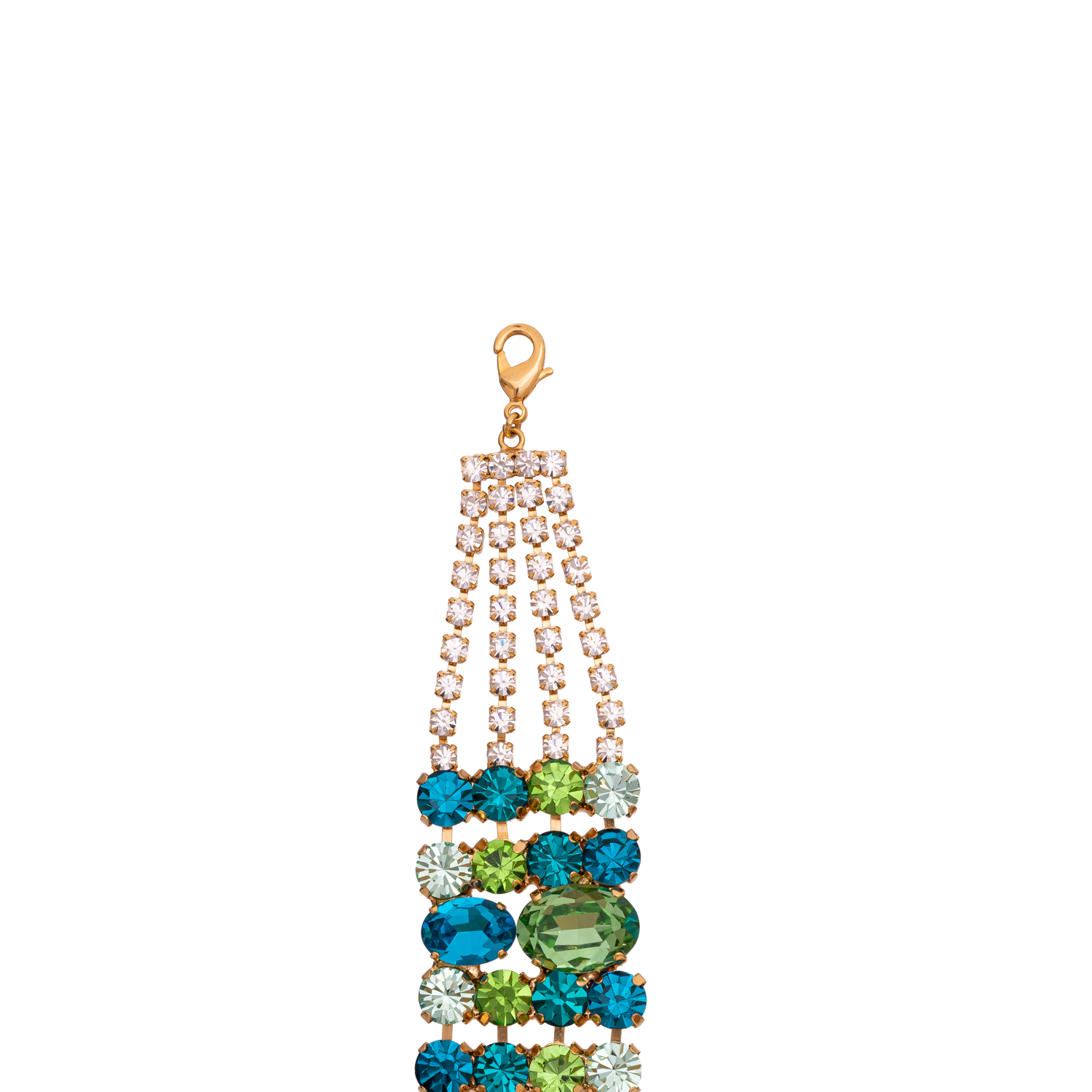 Bracciale In Strass, Catena E Pietre Ovali Morgana