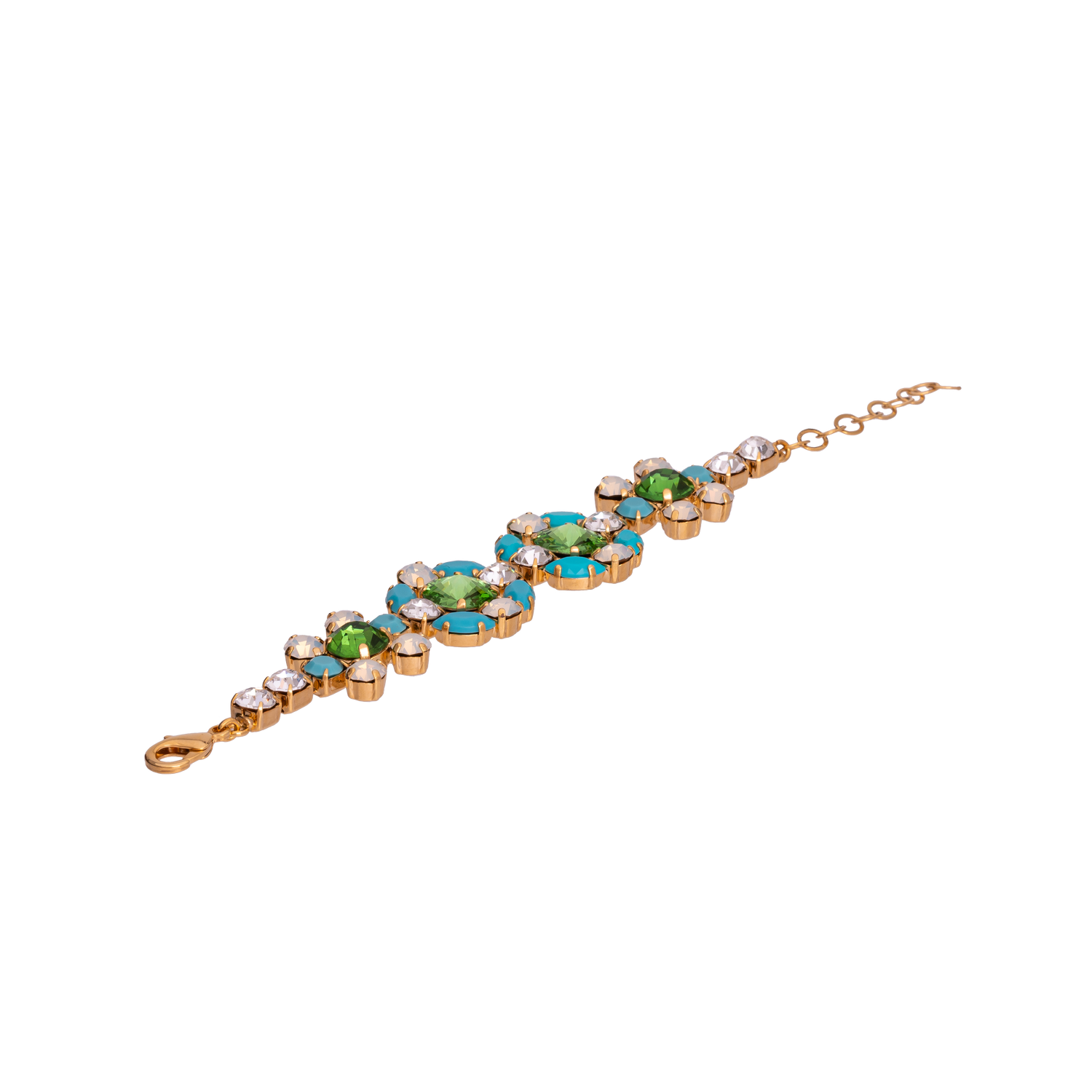 Bracciale In Catena Strass E Pietre , Navetta , Rivolo Afrodite