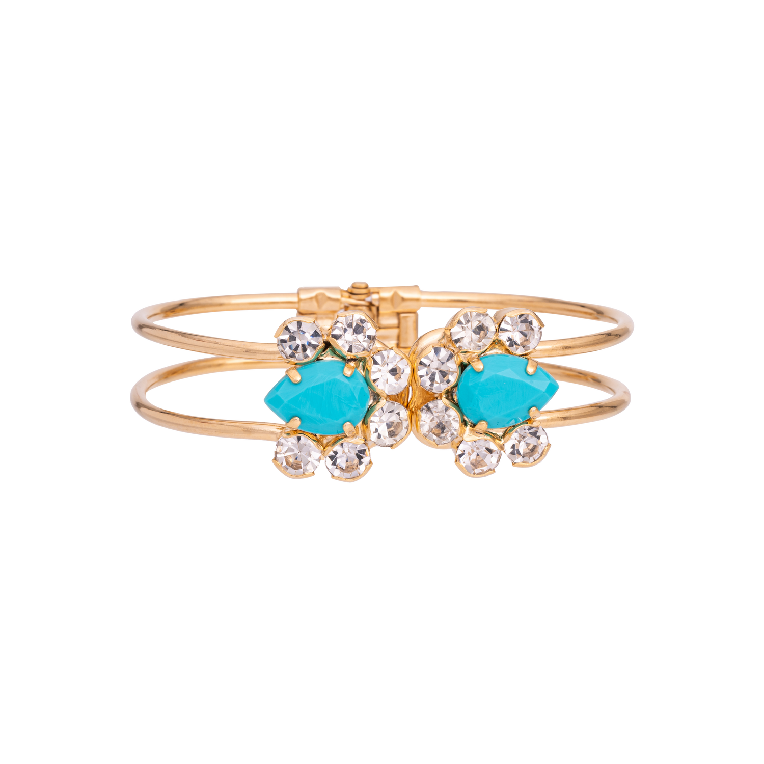 Bracciale In Catena Strass Tonda E Goccia E Base Rigida Spalsh