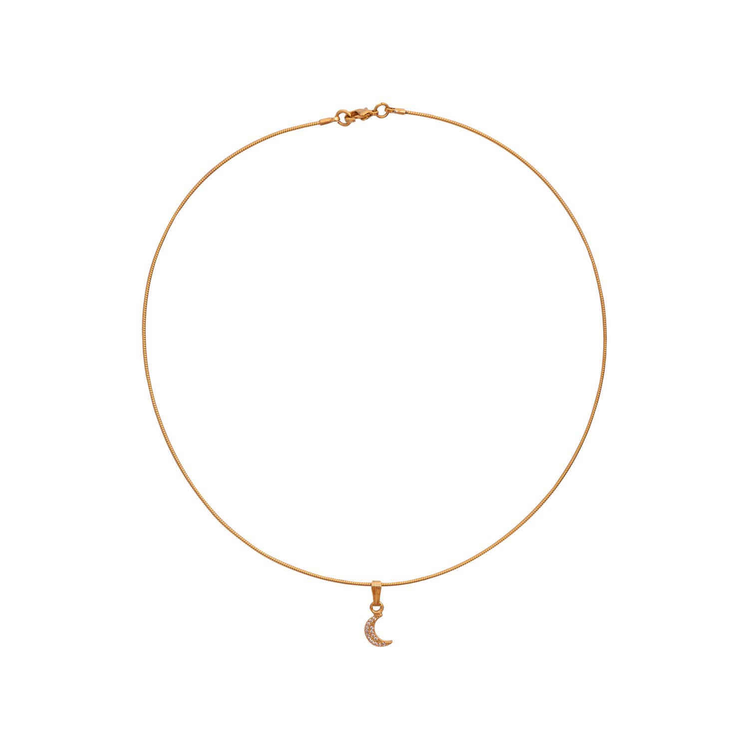 Collana Coda Di Topo Rigida Con Luna In Zirconi La Petite Lune