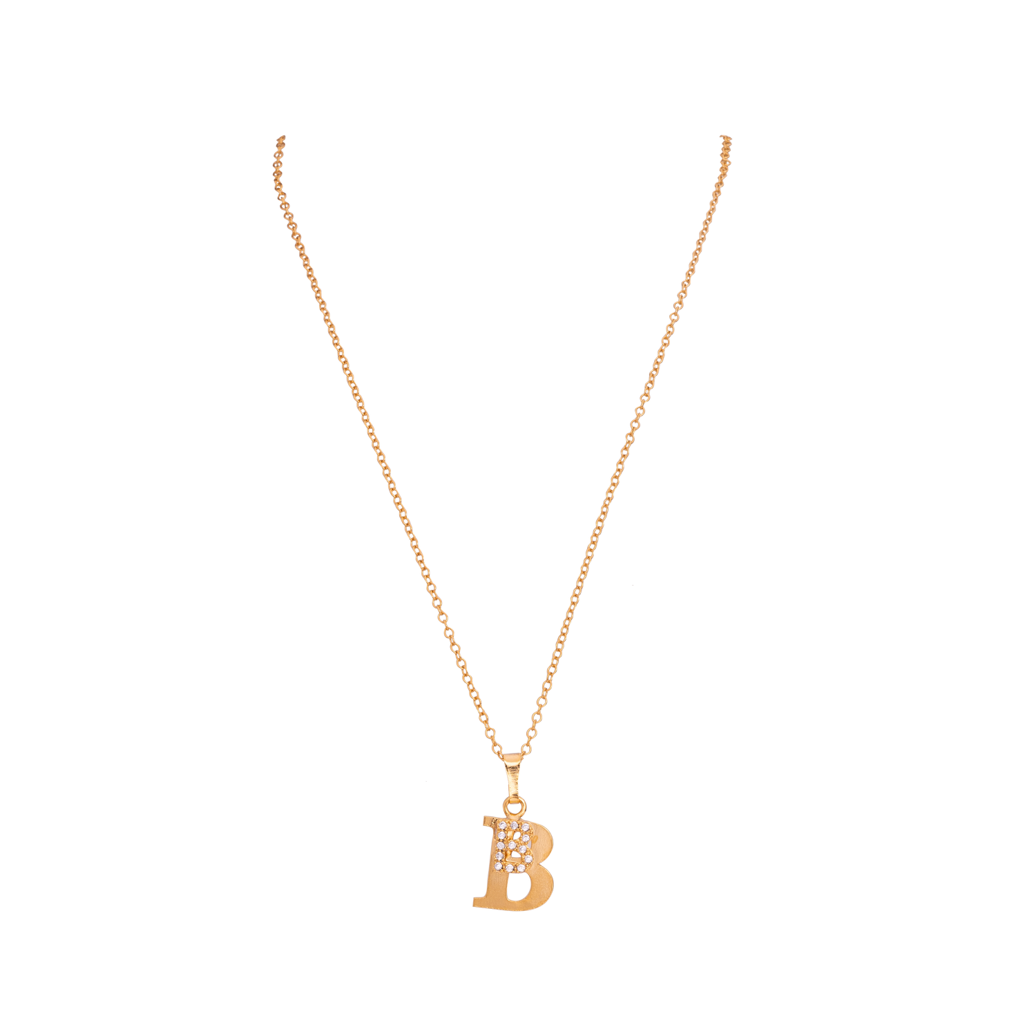 Collana Catena Rollo' Saldata Con Lettera In Metallo E Lettera Zirconi Together