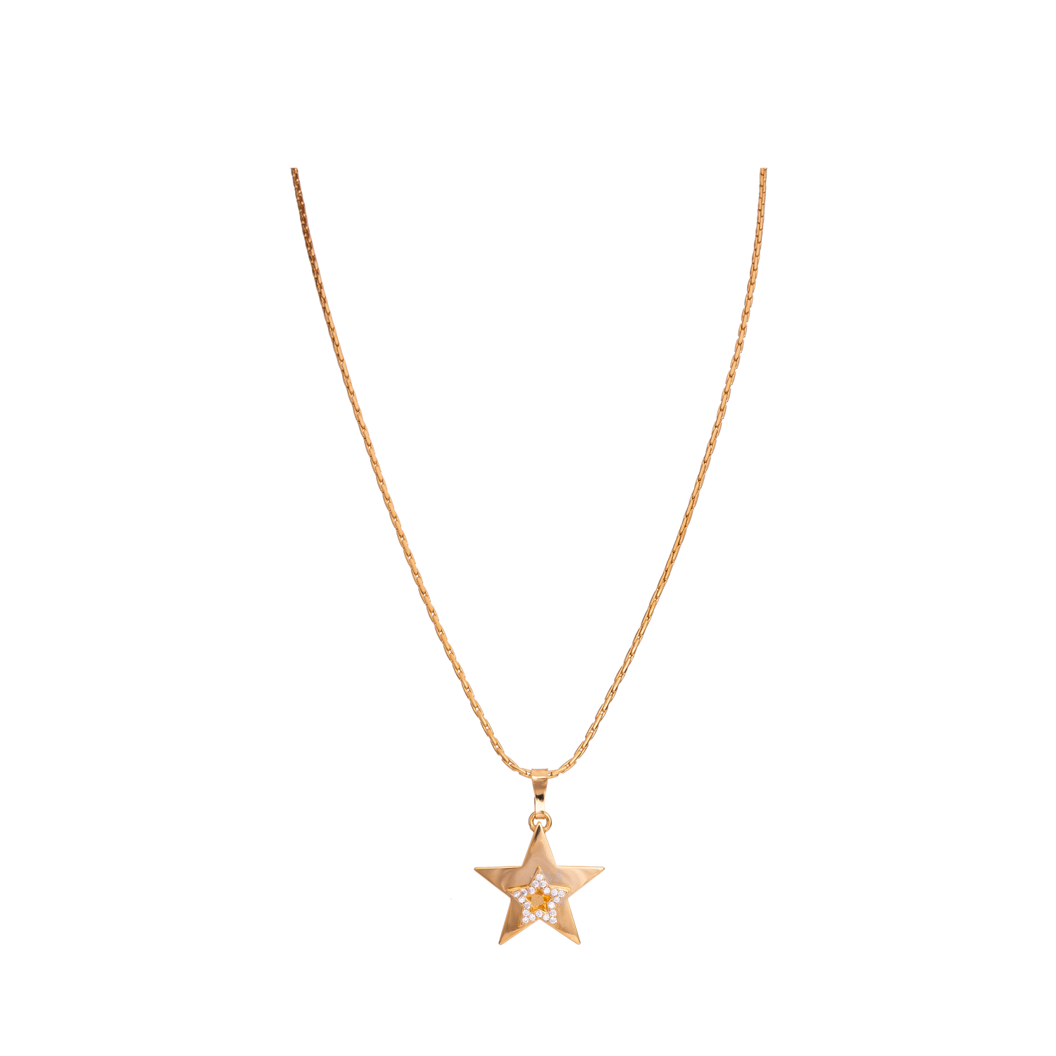 Collana In Catena Greca, Stella Metallo E Stella Zirconi La Notte Dei Desideri L