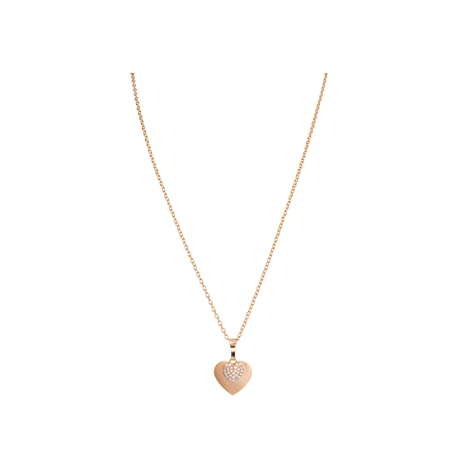 Collana In Catena Veneziana , Cuore Metallo E Cuore Zirconi Vieni Nel Mio Cuore M