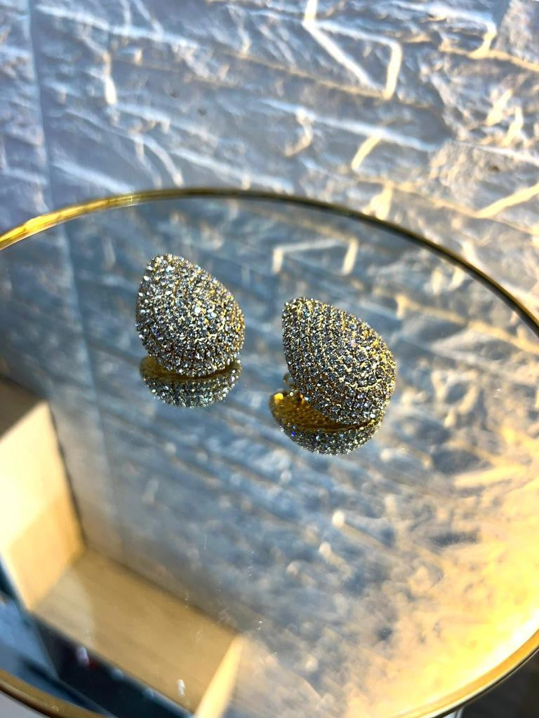 Orecchini Goccia Media Lobo "AMBRA" - Fascino Luminoso in Strass e Ottone Antiallergico