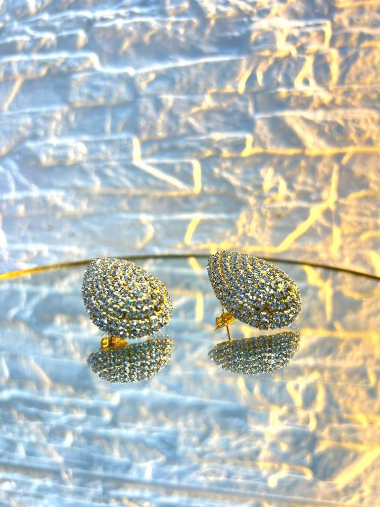 Orecchini Goccia Media Lobo "AMBRA" - Fascino Luminoso in Strass e Ottone Antiallergico