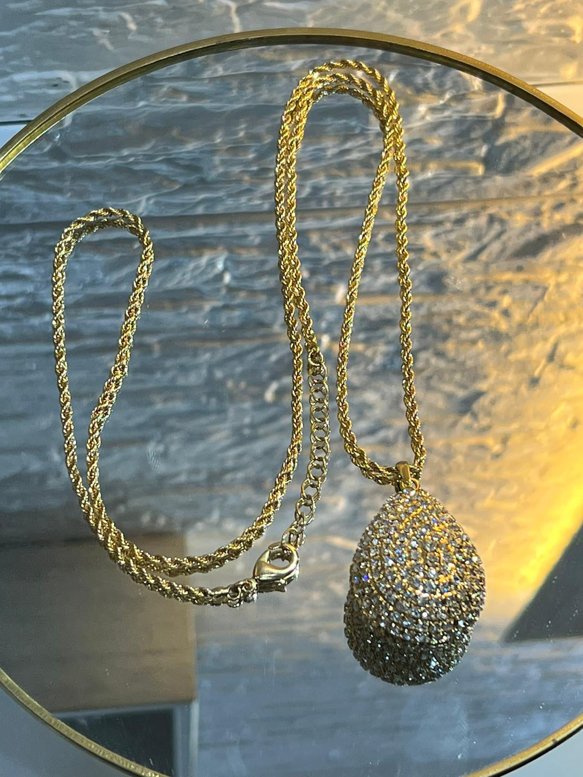 Collana Goccia Grande "AMBRA" - Eleganza Raffinata in Strass e Ottone Antiallergico