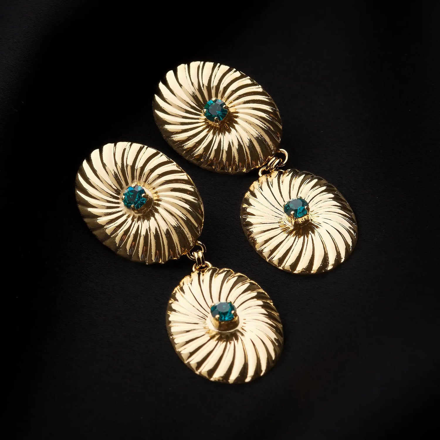 Orecchini Eleganti Doppio Ovale con Strass - Disponibili in Oro e Argento