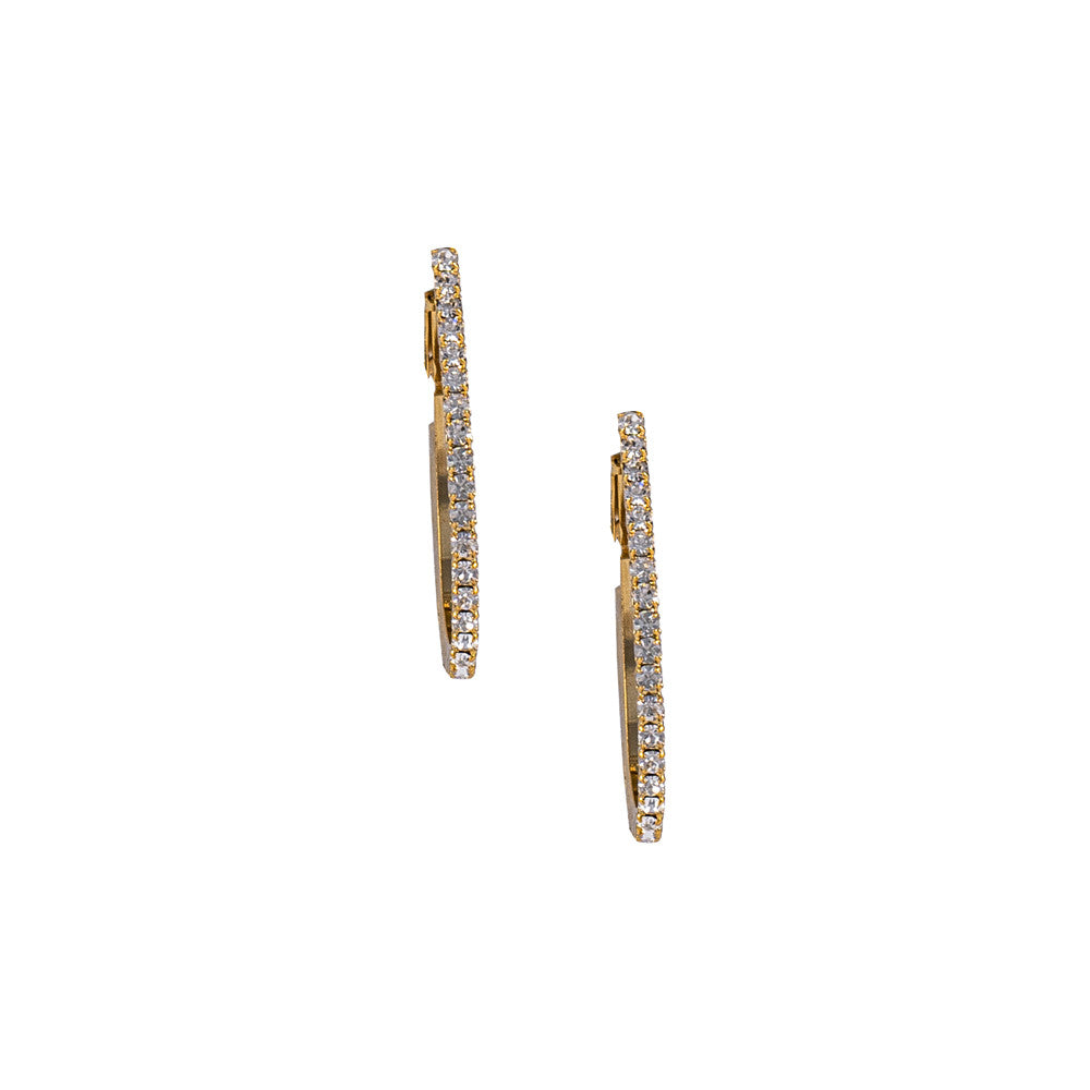 Orecchini oval strass Shape Hoops piccolo