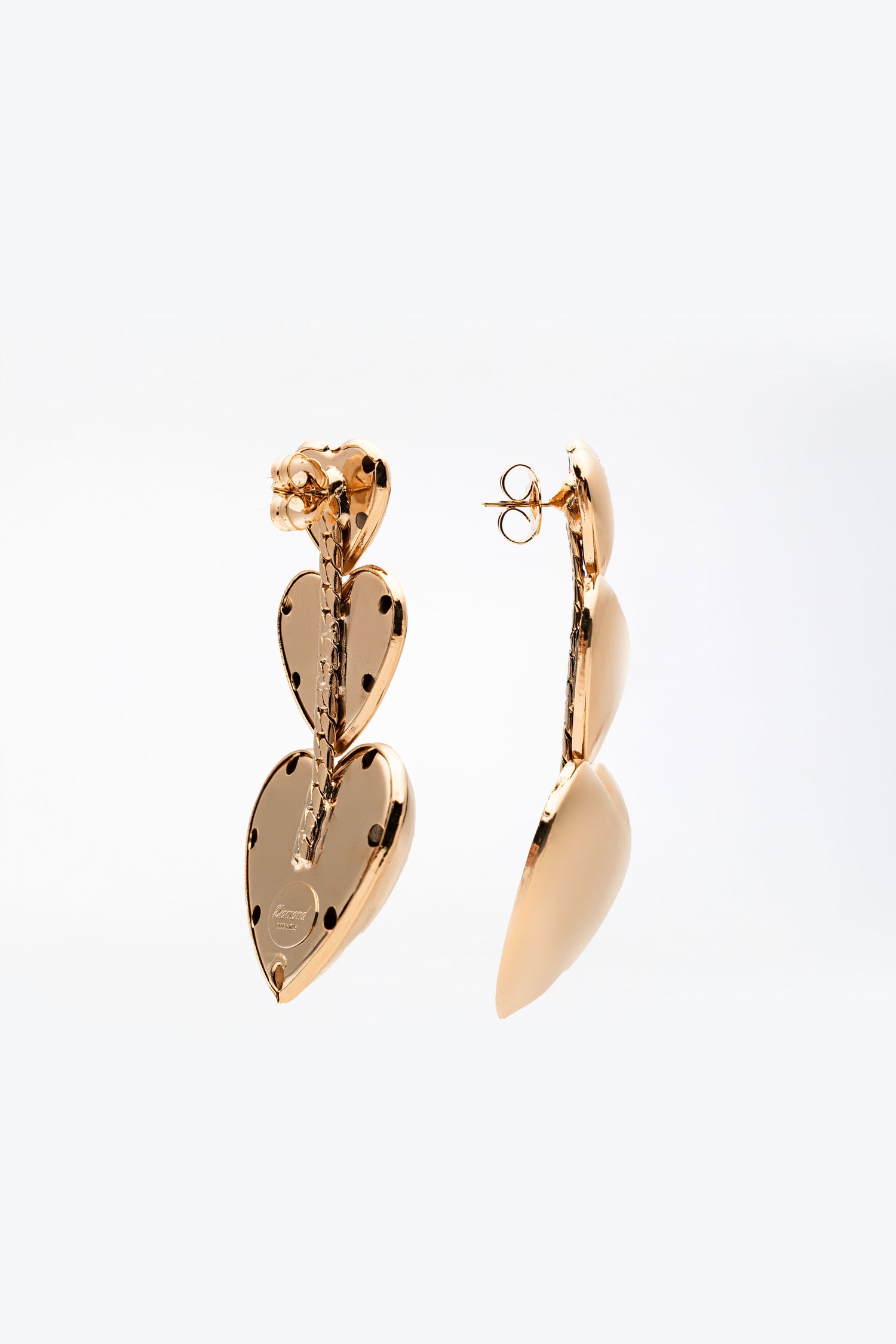 Orecchini Cascata di Cuori in Ottone Dorato Giulietta