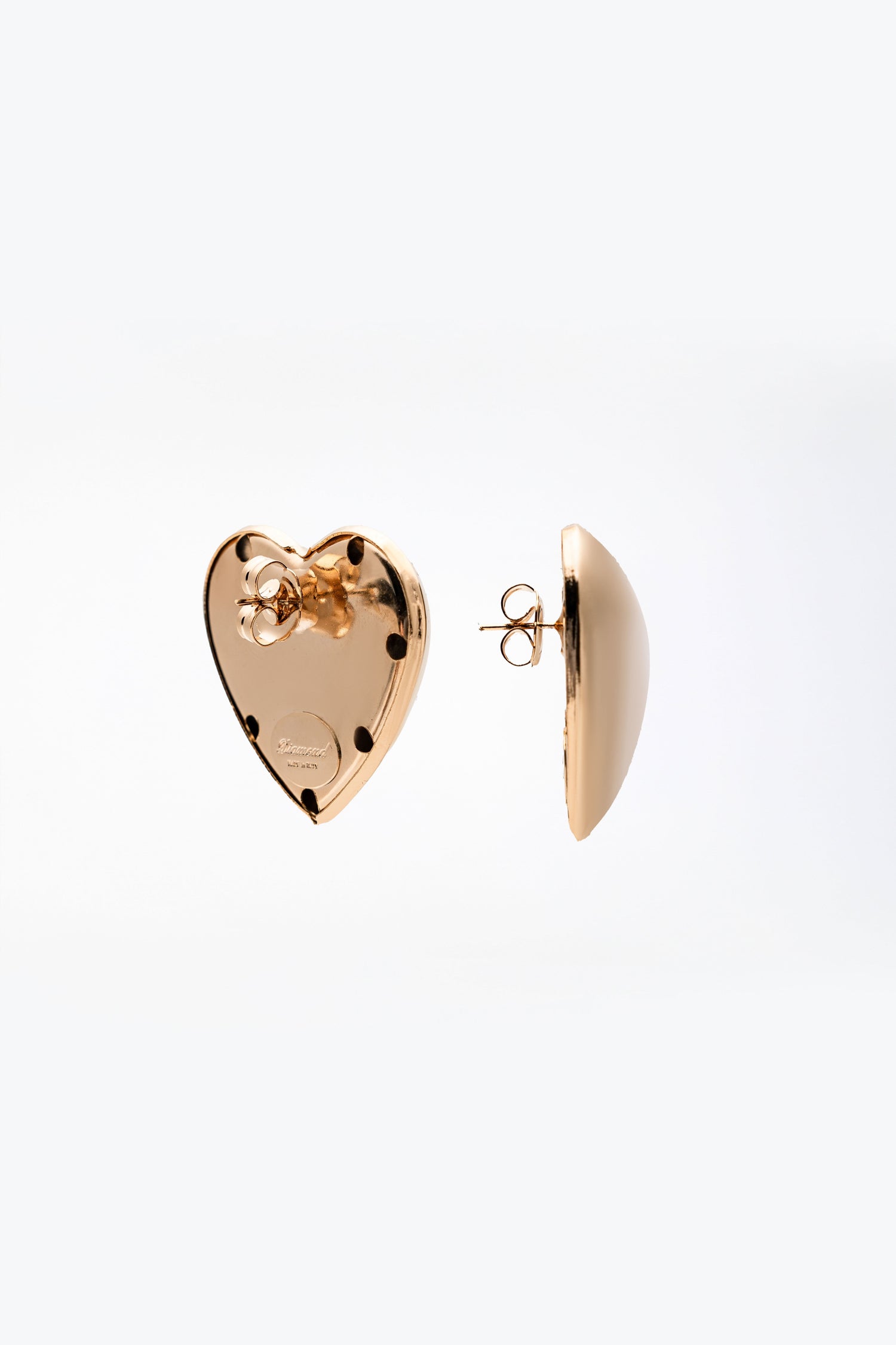 Orecchini a cuore oversize in ottone dorato Amélie