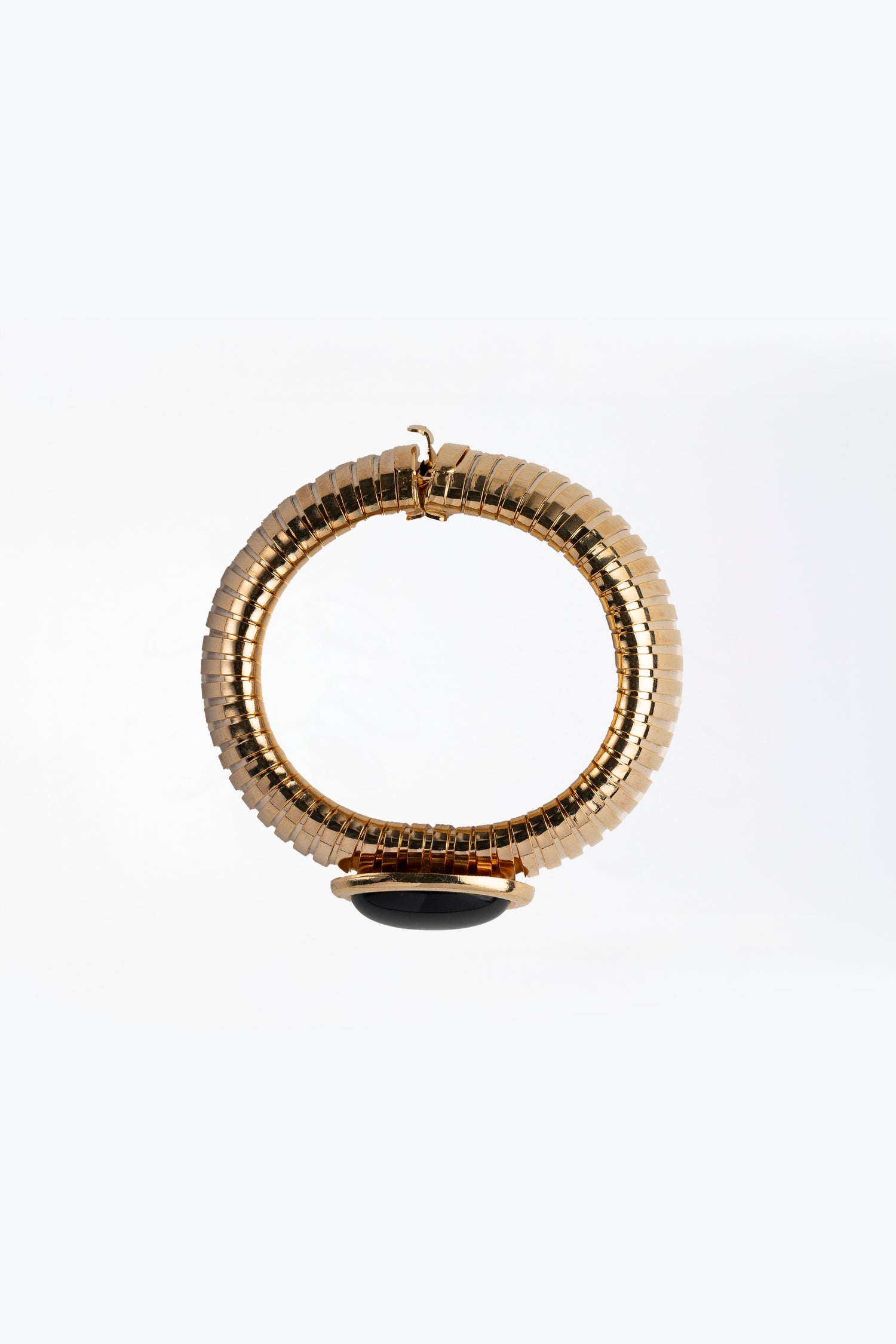 Bracciale Tubo Gas Oversize con Ovale Cabochon 18x25