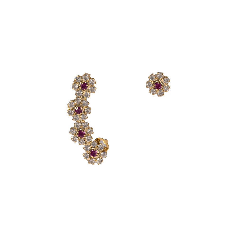 Orecchino Mono earcuff strass Sweet Flower