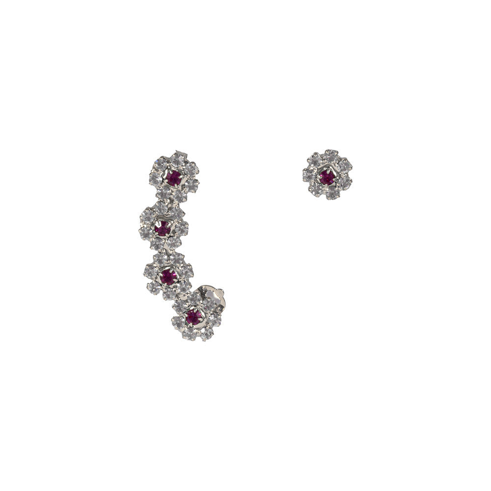 Orecchino Mono earcuff strass Sweet Flower