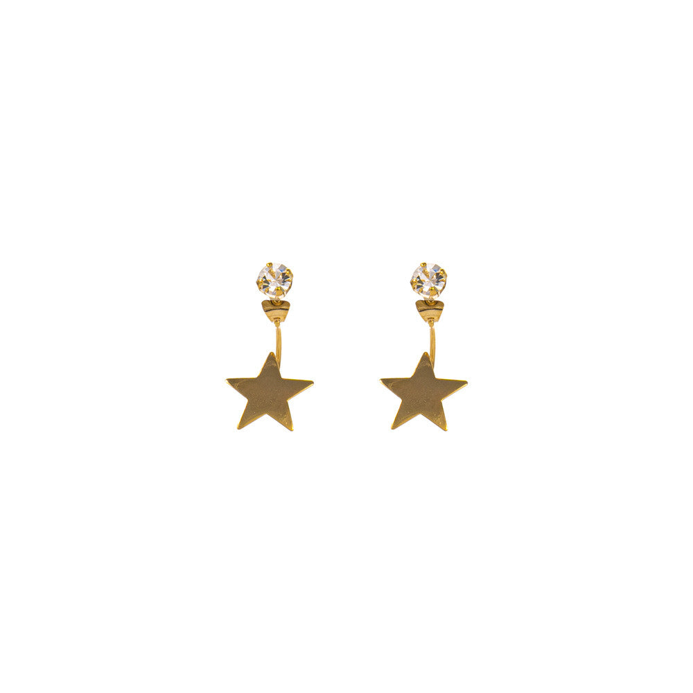 Orecchini Piercing sweet star in metallo con punto luce a lobo