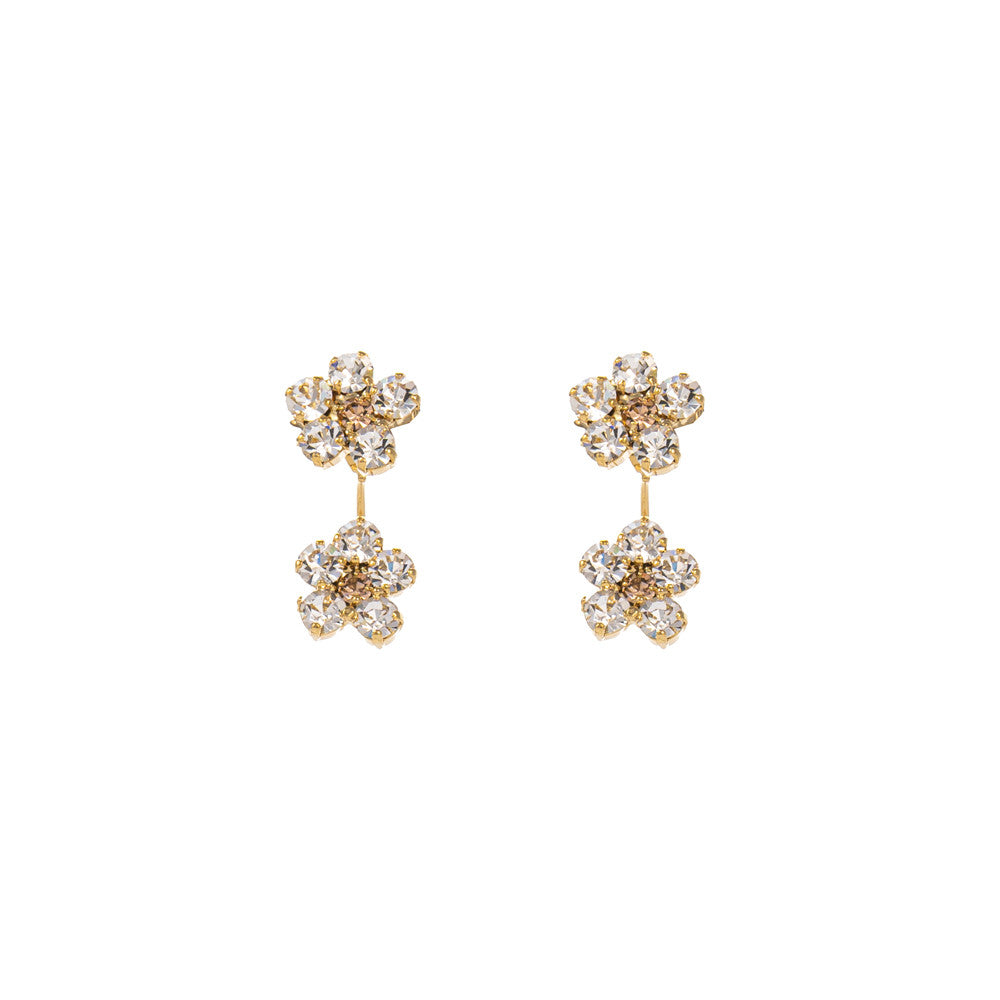 Orecchini Piercing double sweet fiori di ciliegio con pietre