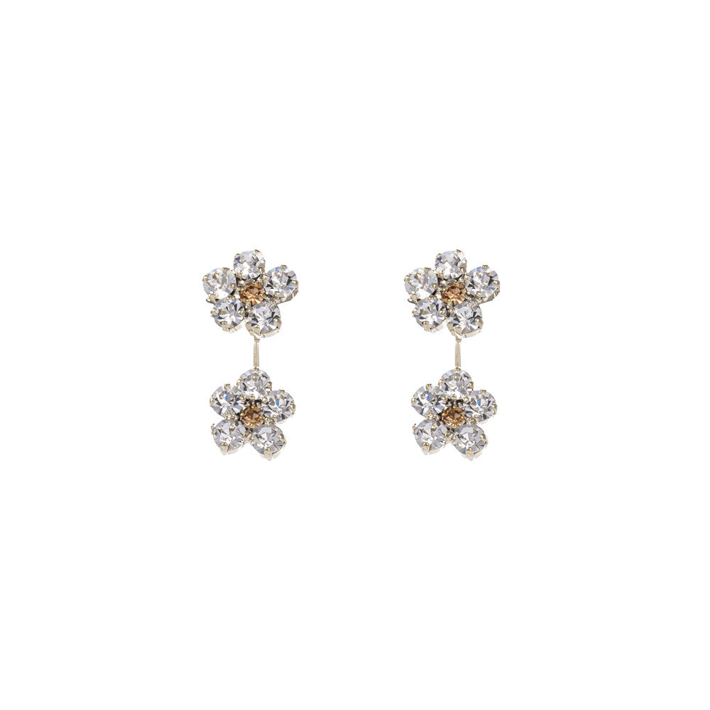 Orecchini Piercing double sweet fiori di ciliegio con pietre